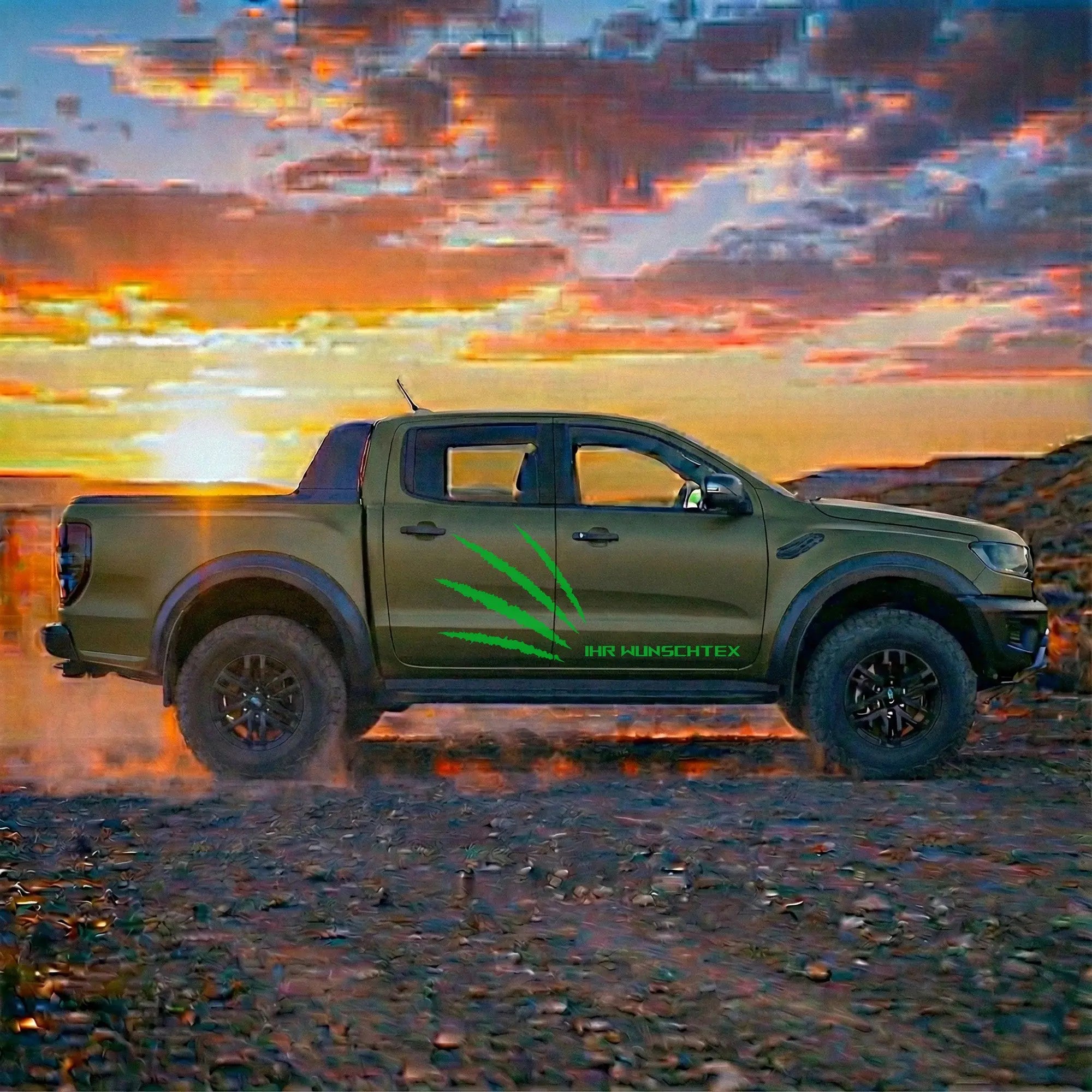 Pickup Offroad Seitenstreifen „Monster Kralle“ – Autoaufkleber für Ranger, Amarok, Hilux | Personalisiert Prakto