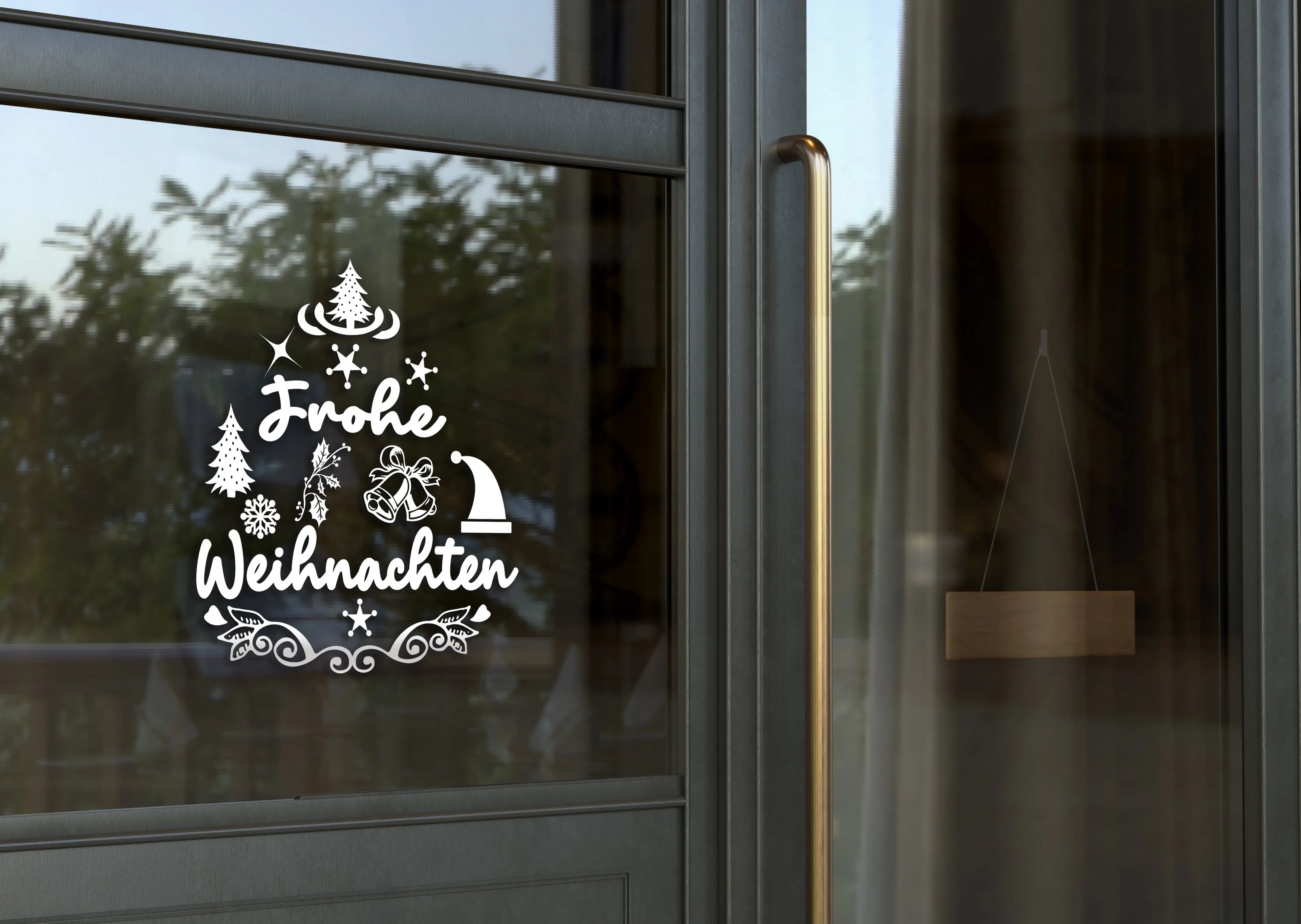Frohe Weihnachten Wandtattoo – Weihnachtsdeko Vinyl Aufkleber für Tür, Wand & Fenster Prakto