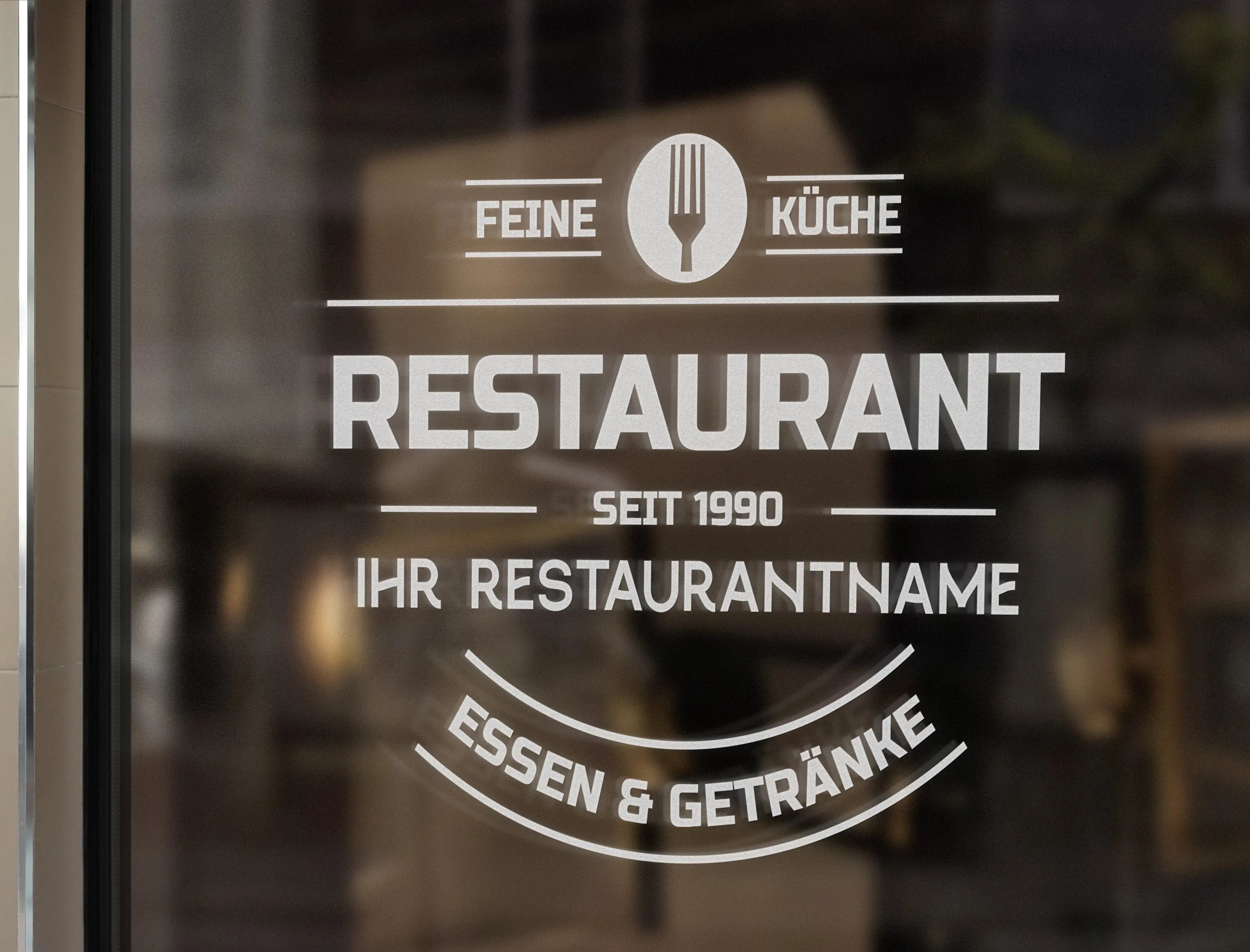 Personalisierte Restaurant Wandfolie – Premium Logo für Wand, Glas & Fahrzeug (30×40 bis 60×80 cm) Prakto