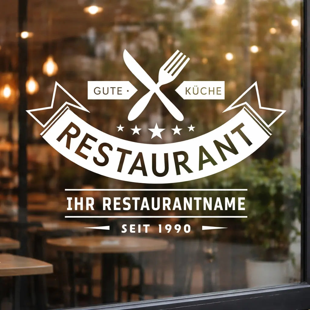 Personalisierte Restaurant Wandfolie – Premium Logo für Wand, Glas & Fahrzeug (35×50 bis 60×86 cm) Prakto