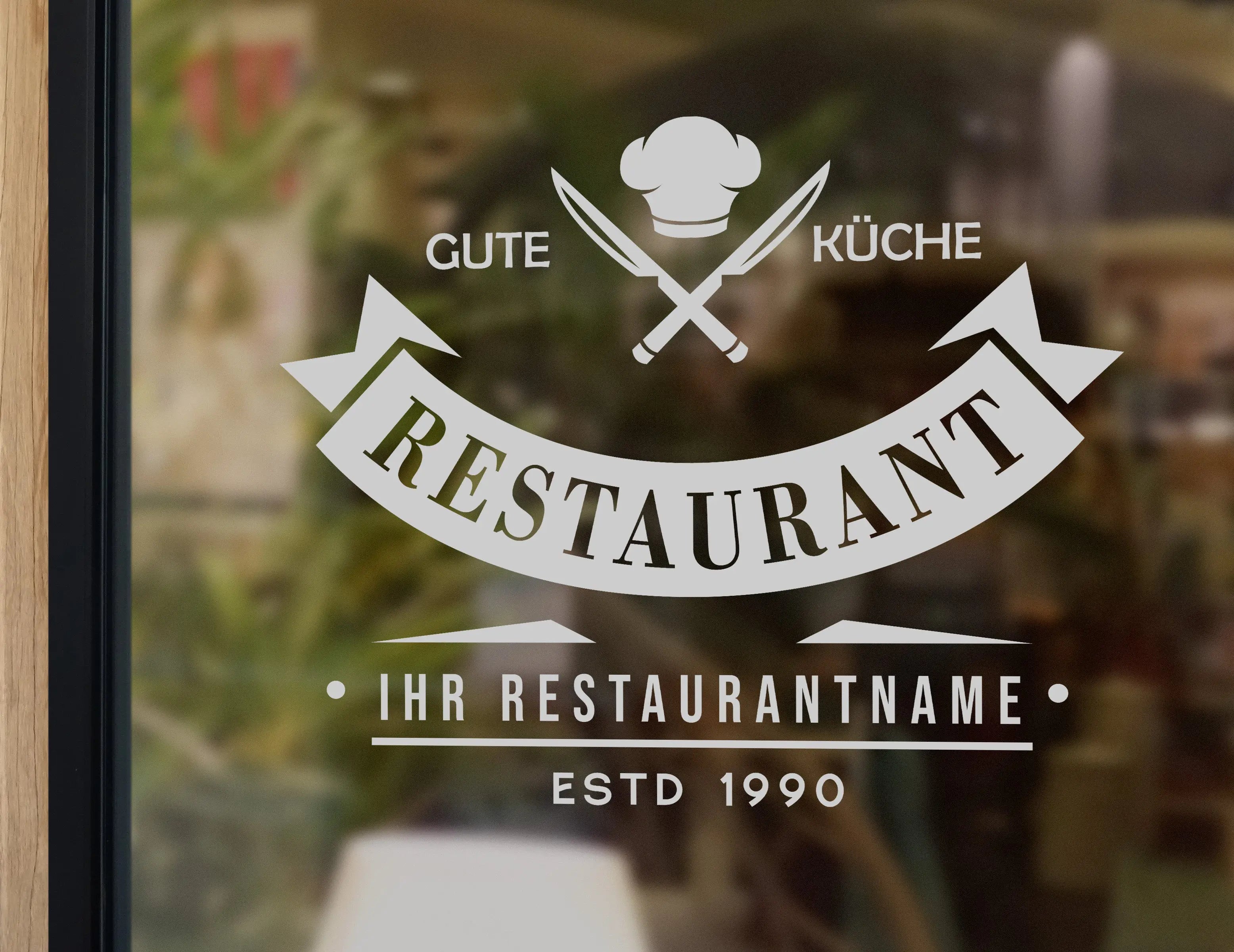 Restaurant Logo Wandfolie – 35–40 × 60–80 cm | Prakto.ch Prakto