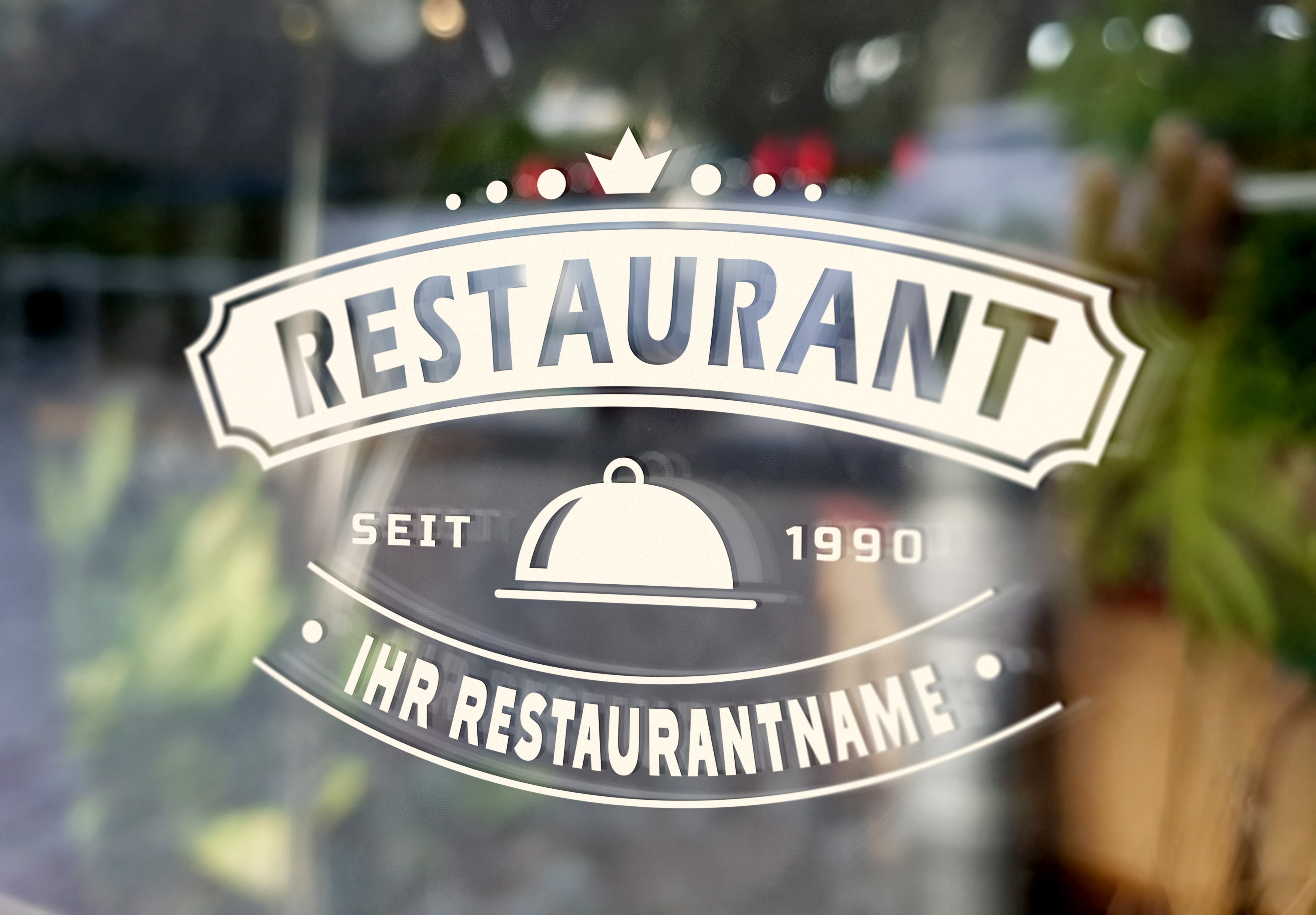 Personalisierte Restaurant Fahrzeugfolie – Premium Logo für Auto & Lieferwagen (30×52 bis 60×104 cm)