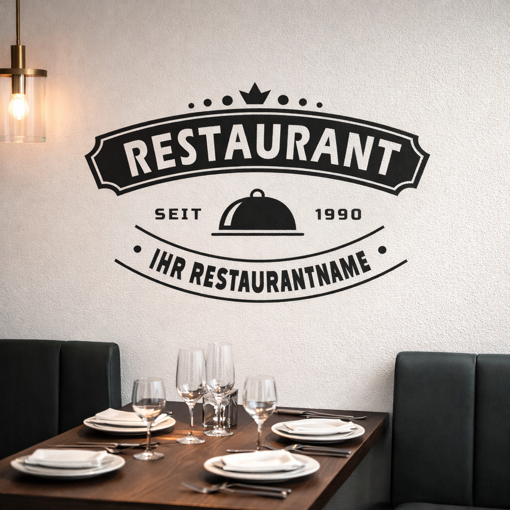 Personalisierte Restaurant Fahrzeugfolie – Premium Logo für Auto & Lieferwagen (30×52 bis 60×104 cm)