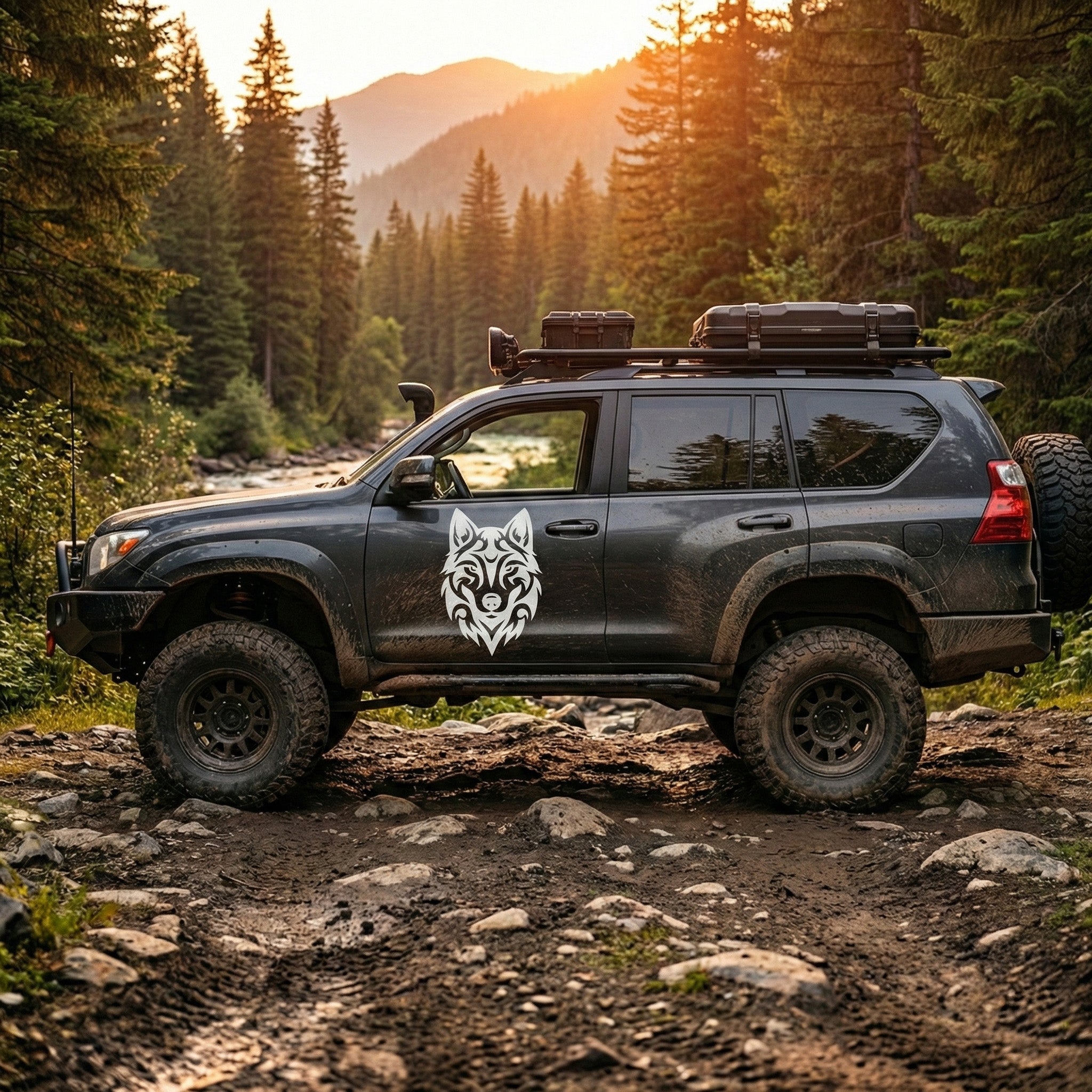 Wolf Head Vinyl Sticker – Premium Wolf Aufkleber for Car, Camper Van, Motorcycle, Laptop & Wall