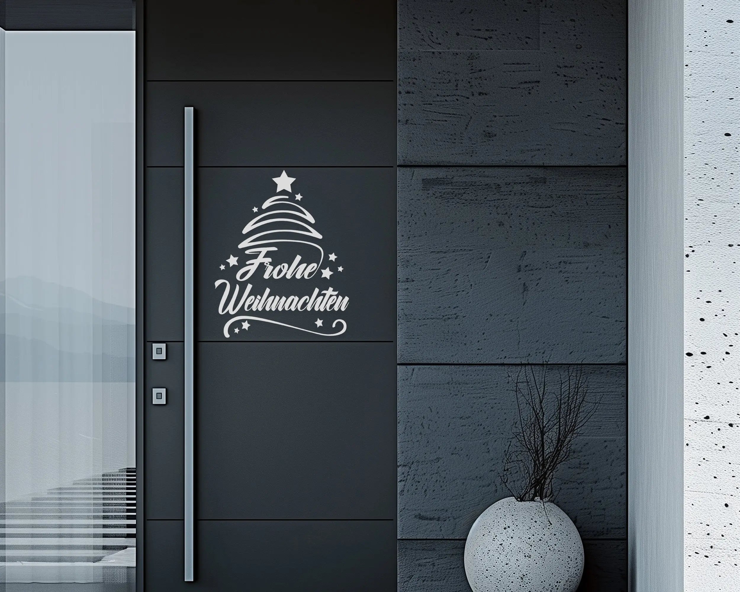 Frohe Weihnachten Wandtattoo – Weihnachtsbaum Aufkleber für Tür, Fenster & Wand – Vinyl Deko Prakto