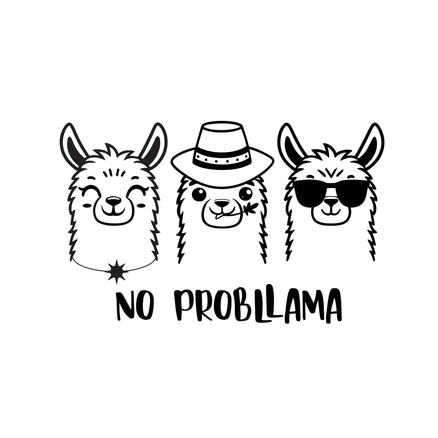 Lustiger Lama Autoaufkleber – Personalisiert mit Name | Vinyl Sticker für Auto, Camper & Laptop prakto