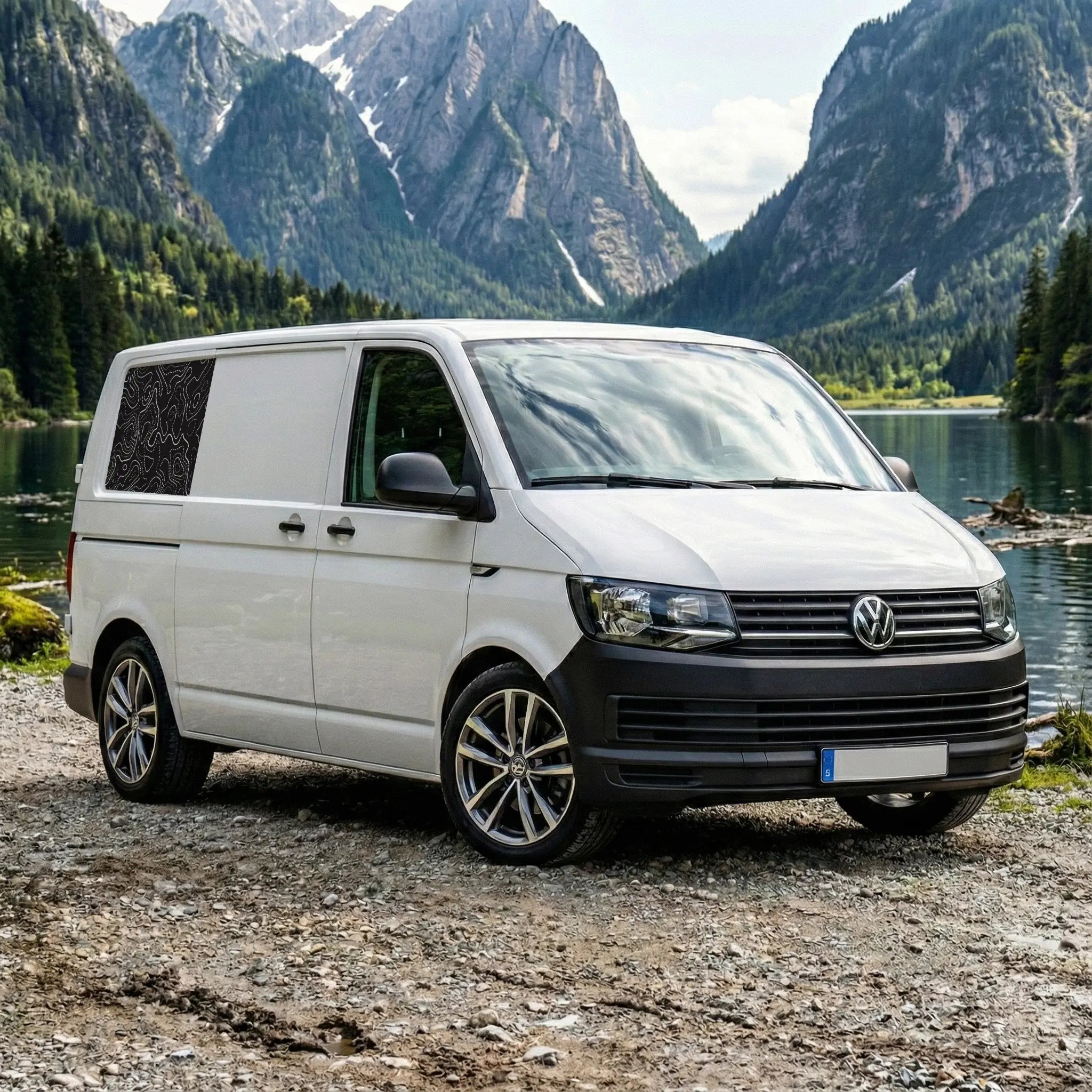 VW T5 T6 T6.1 Topografie Seitenstreifen – Camper Offroad Autoaufkleber Set Prakto