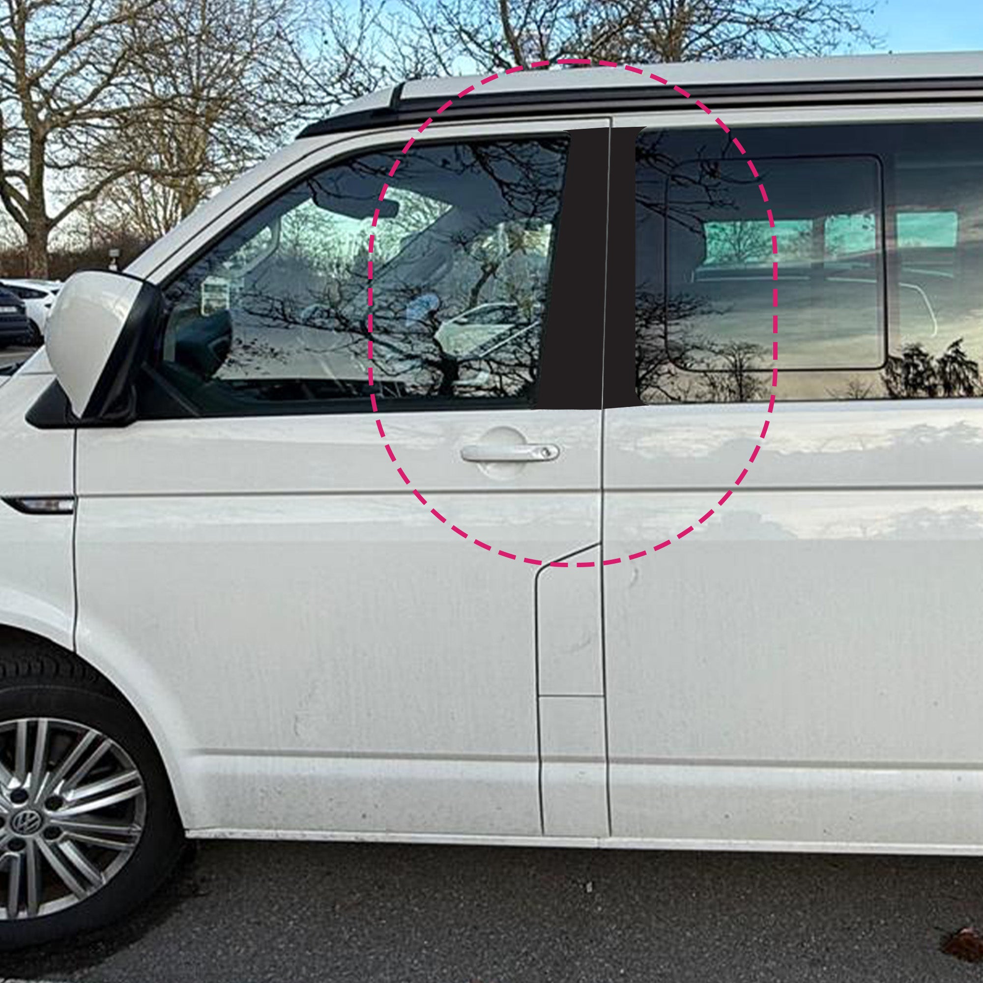 B-Säulen Folie Set Schwarz Matt – VW T5 T6 T6.1 Multivan & California