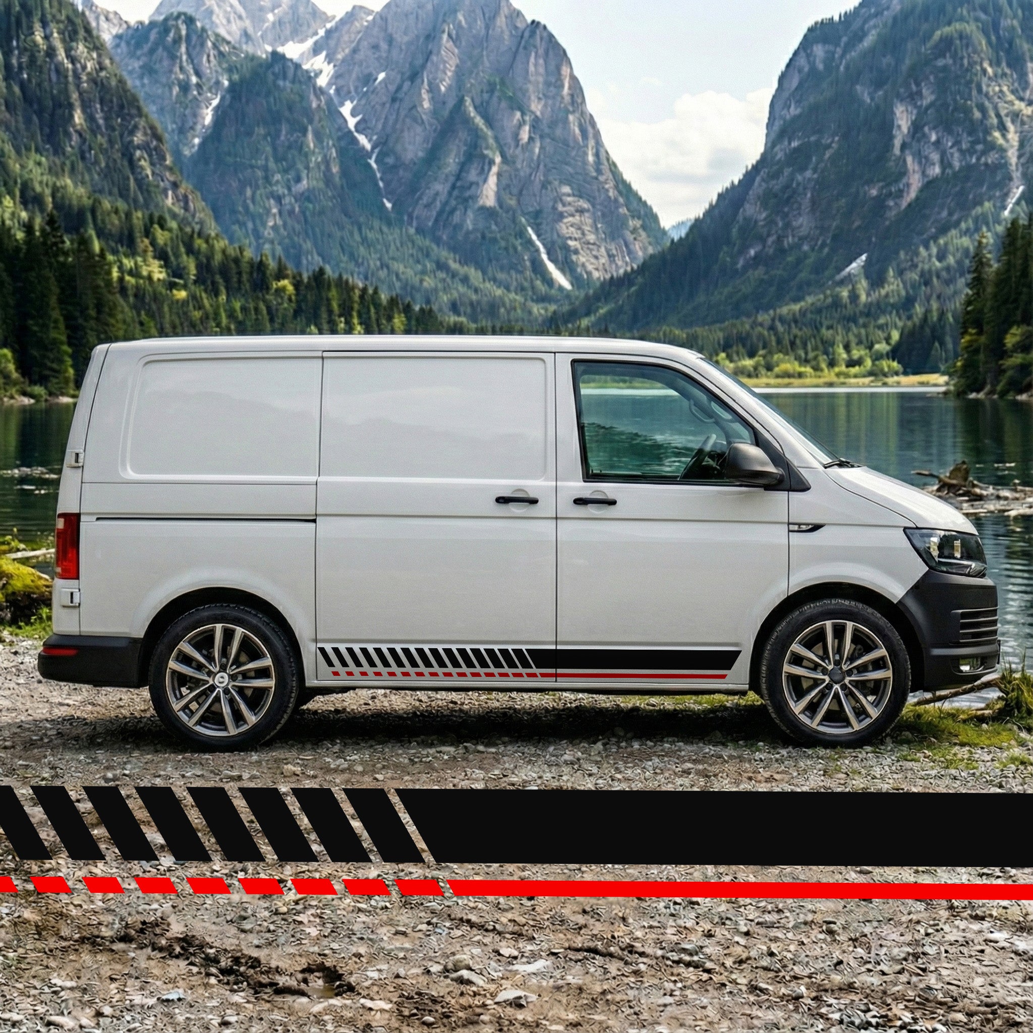 Racing Seitenstreifen Folie für Van & Transporter – Sport Streifen Dekor Set