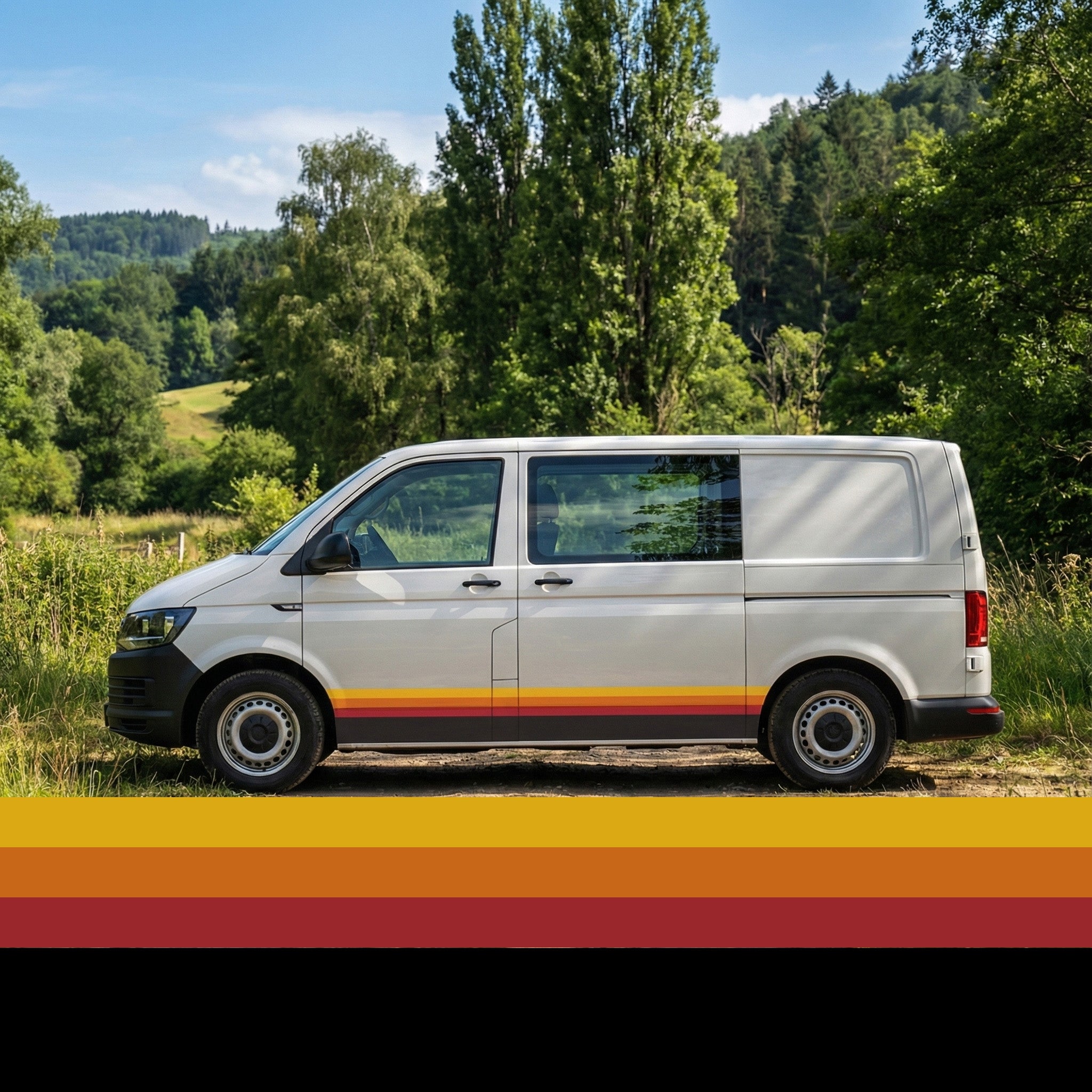 VW T5 T6 Seitenstreifen Retro Sunset – Camper Van Autosticker Set