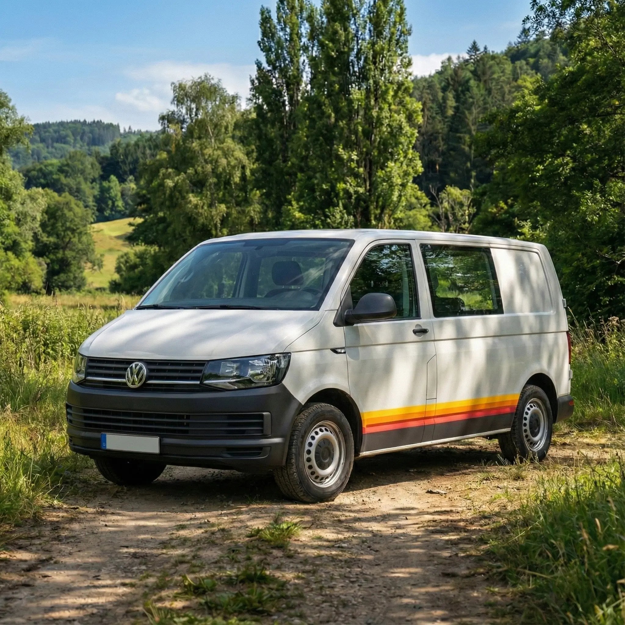 VW T5 & T6 Seitenstreifen – Retro Sunset Camper Aufkleber Set prakto