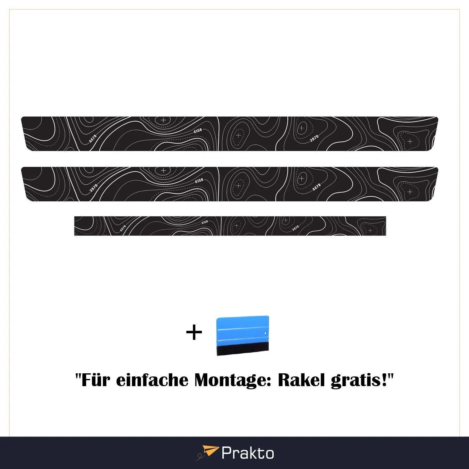 VW T5 T6 T6.1 Seitenstreifen „Topografie“ – Camper Van Aufkleber Set – Premium Vinyl Prakto