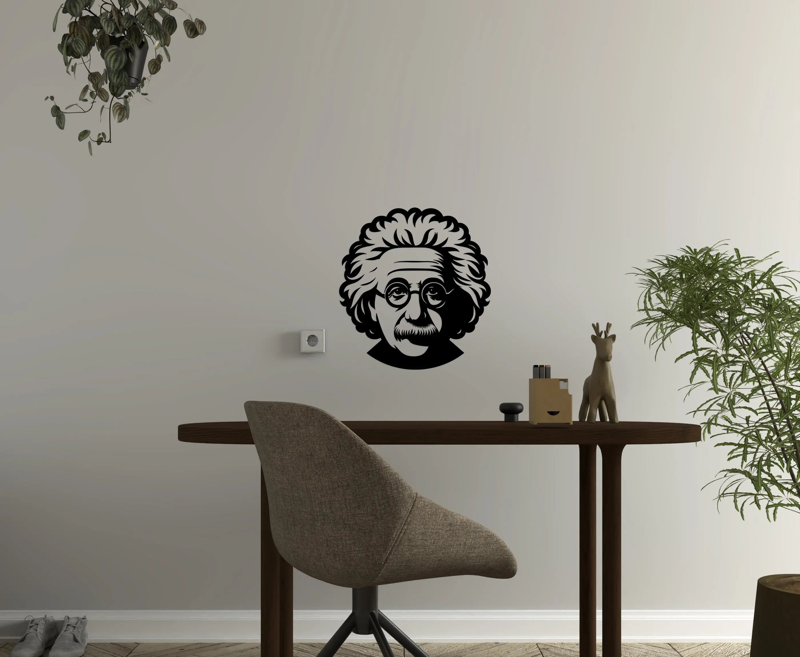 Einstein Aufkleber – Minimalistisches Wandtattoo & Vinyl Sticker für Wand, Auto & Laptop Prakto