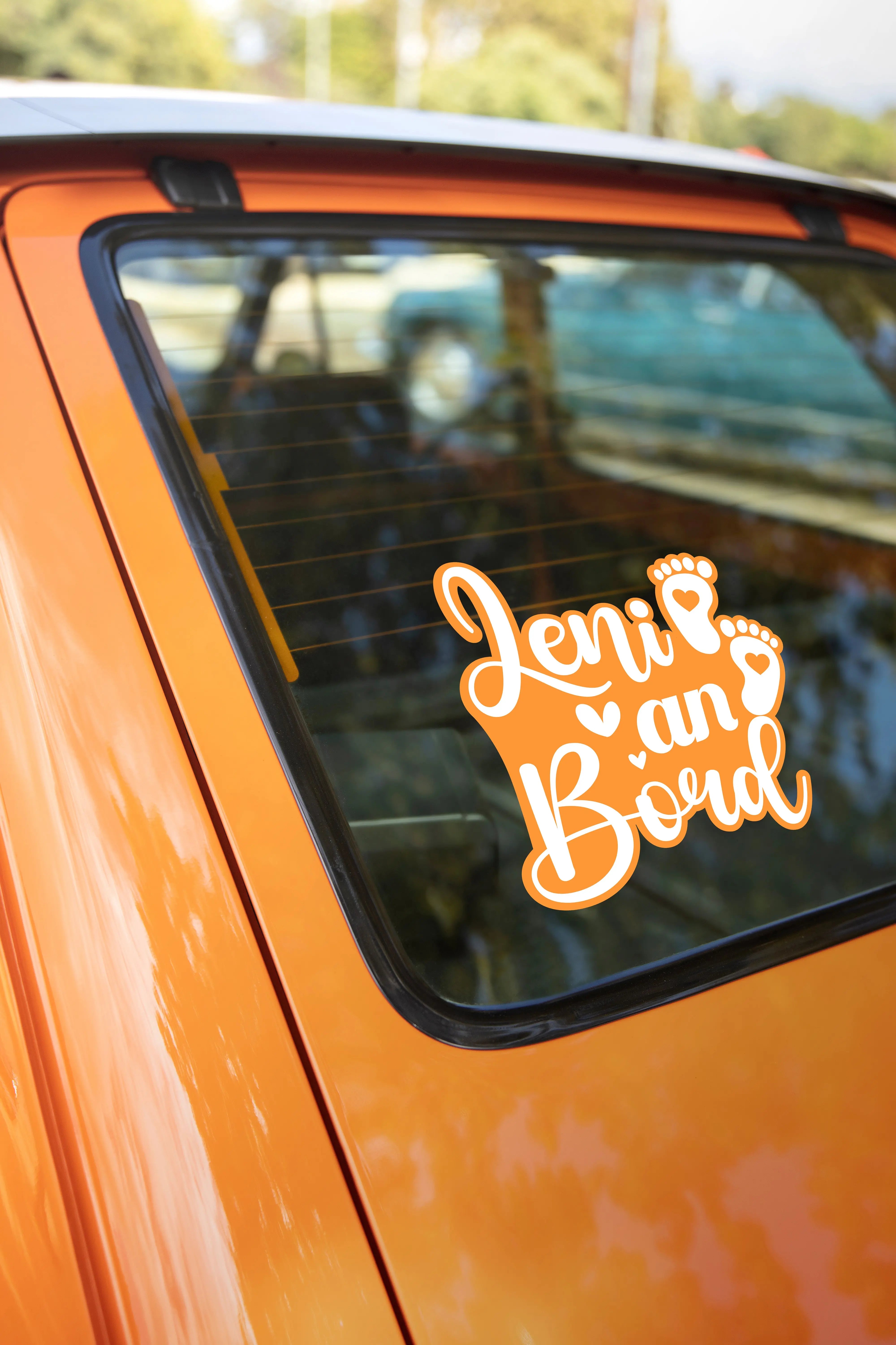 Baby an Bord Aufkleber – Zweifarbig & Personalisiert mit Name | Auto Fenster & Kinderzimmer Sticker Prakto