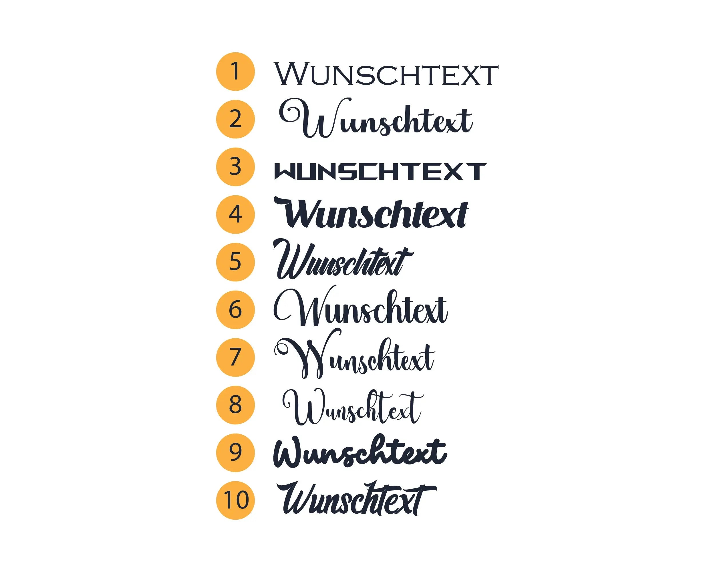 Personalisierter Wunschtext Aufkleber – Auto, Fenster & Wand – Vinyl Sticker mit Name oder Text – 10–100 cm Prakto