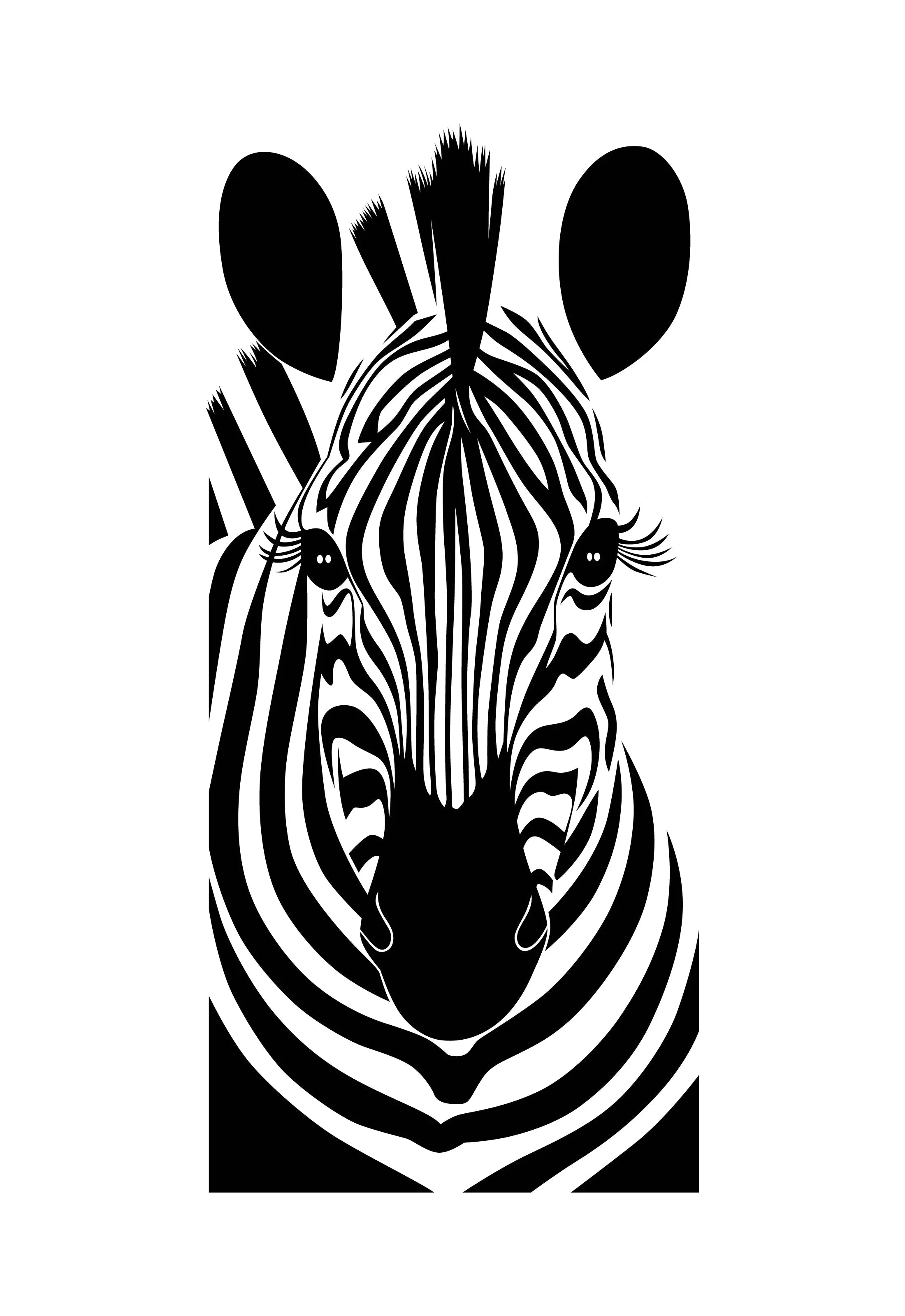 Minimalistisches Zebra Wandtattoo Schwarz Weiß – Moderne Tier Wanddeko aus Vinyl Prakto