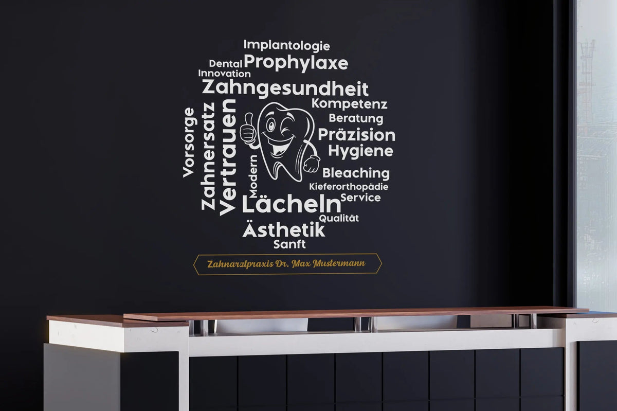 Wandtattoo Zahnarztpraxis – Praxis Dekoration Prakto