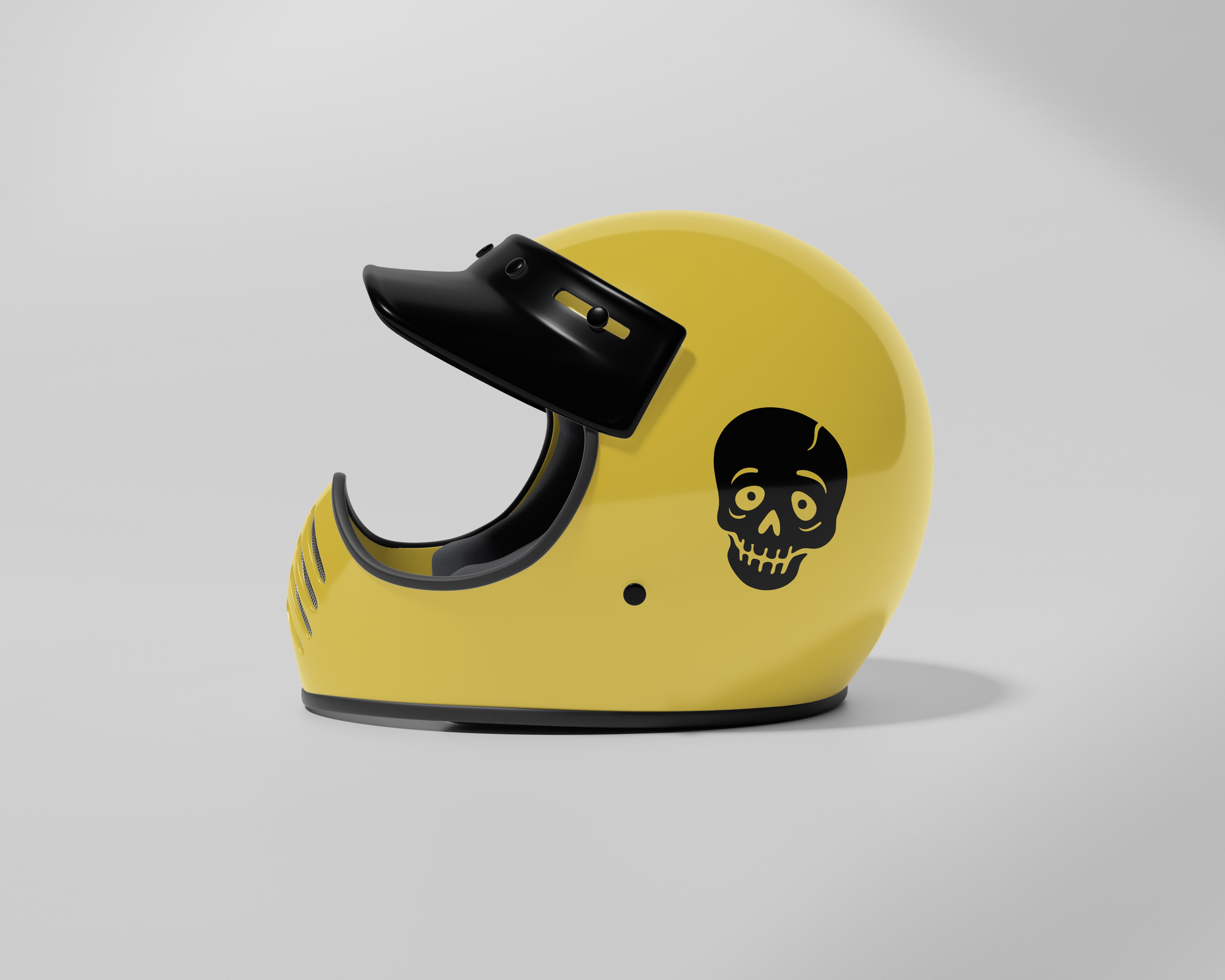 Totenkopf Aufkleber Set (4 Stück) – Wasserfeste Vinyl Sticker für Auto, Motorrad, Helm & Laptop