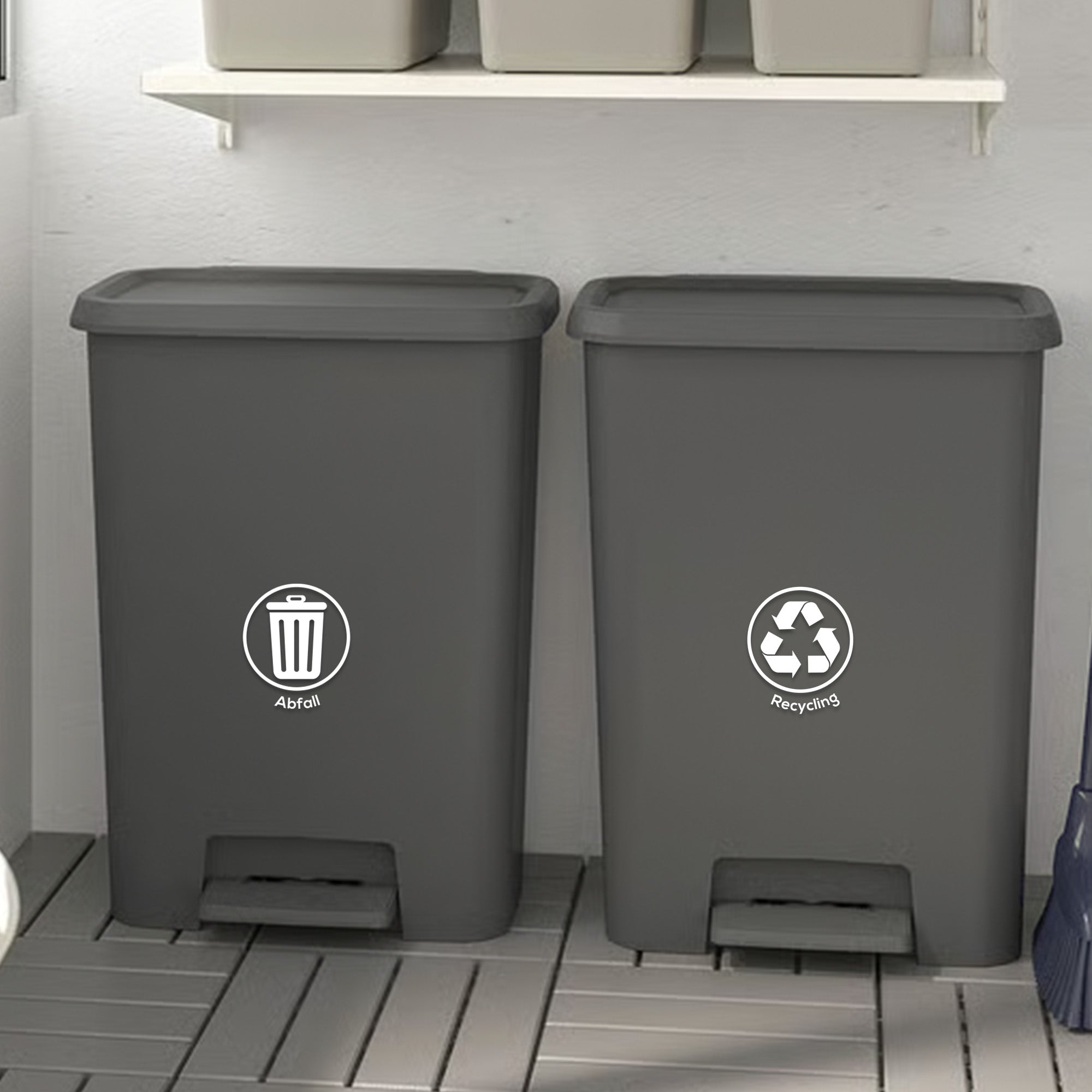 Mülltrennung Aufkleber Set Personalisiert – Stilvolle Sticker für Mülleimer, Recycling & Bio-Abfall