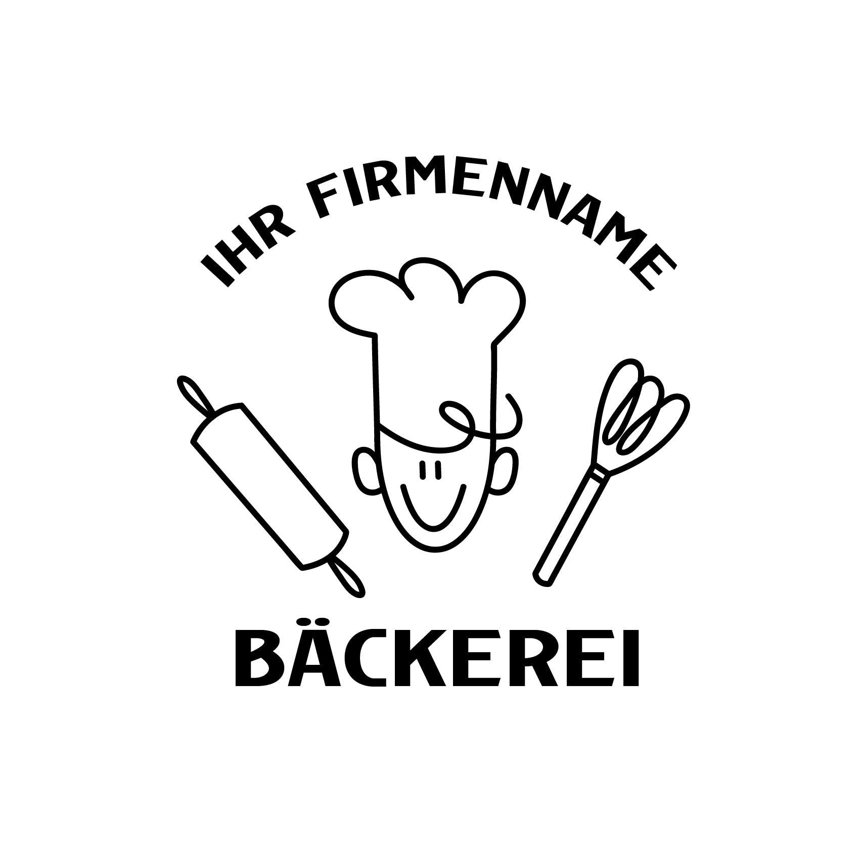 Personalisierte Bäckerei Wandfolie – Premium Logo mit Firmenname für Wand & Glas (30–60 cm)