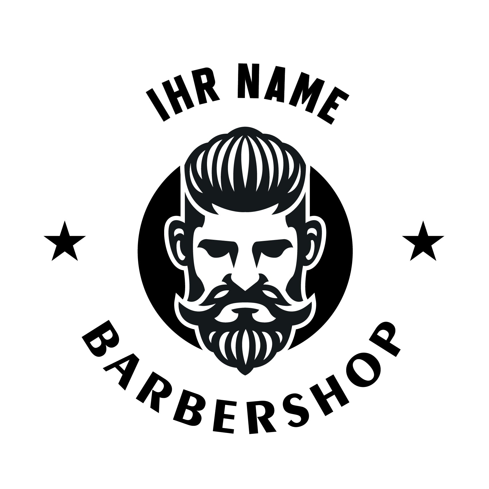 Personalisiertes Barbershop Logo – Wand- & Fensterfolie in verschiedenen Farben und Größen