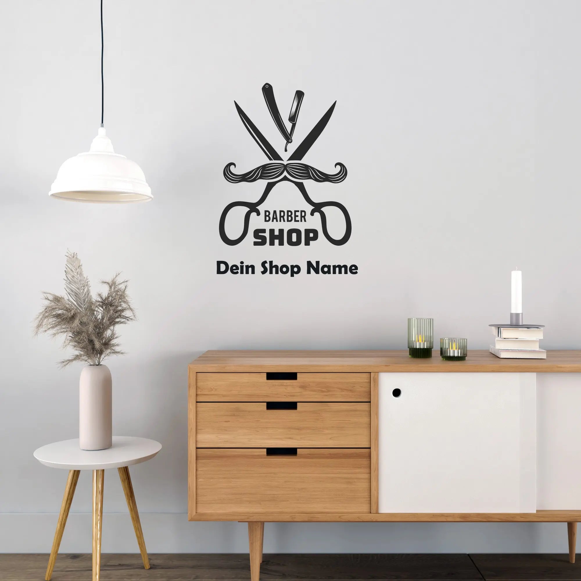 Barbershop Fensterfolie Logo personalisiert – Barber Shop Aufkleber Prakto