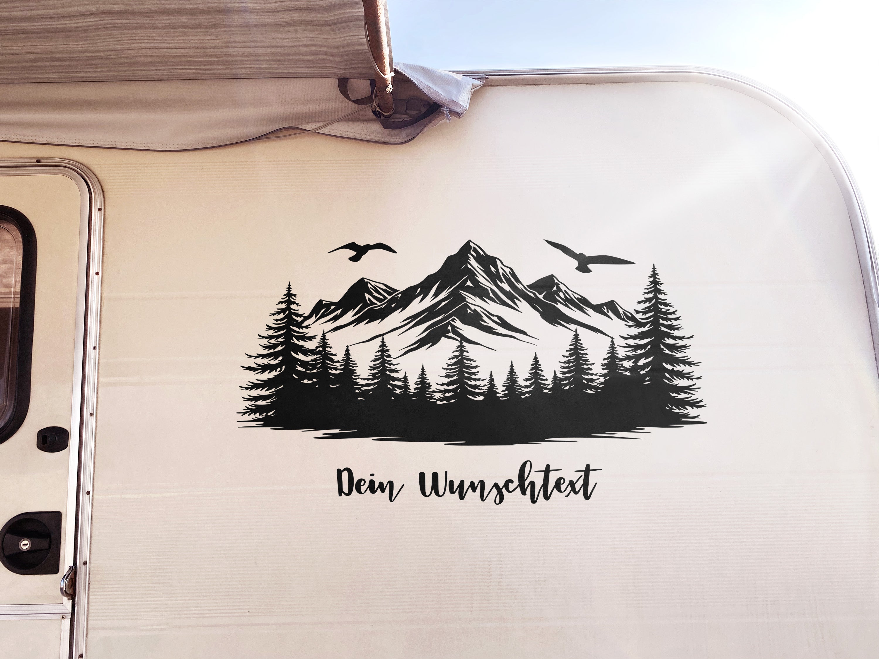 Berg & Wald Autoaufkleber – Personalisiert mit Wunschtext | Camper, Van & Wohnmobil Sticker