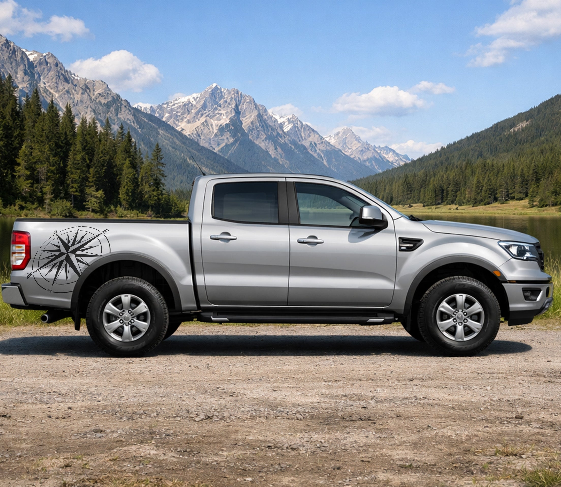 Kompass Windrose Autoaufkleber – Adventure Vanlife Sticker für Camper, Van & Wohnmobil