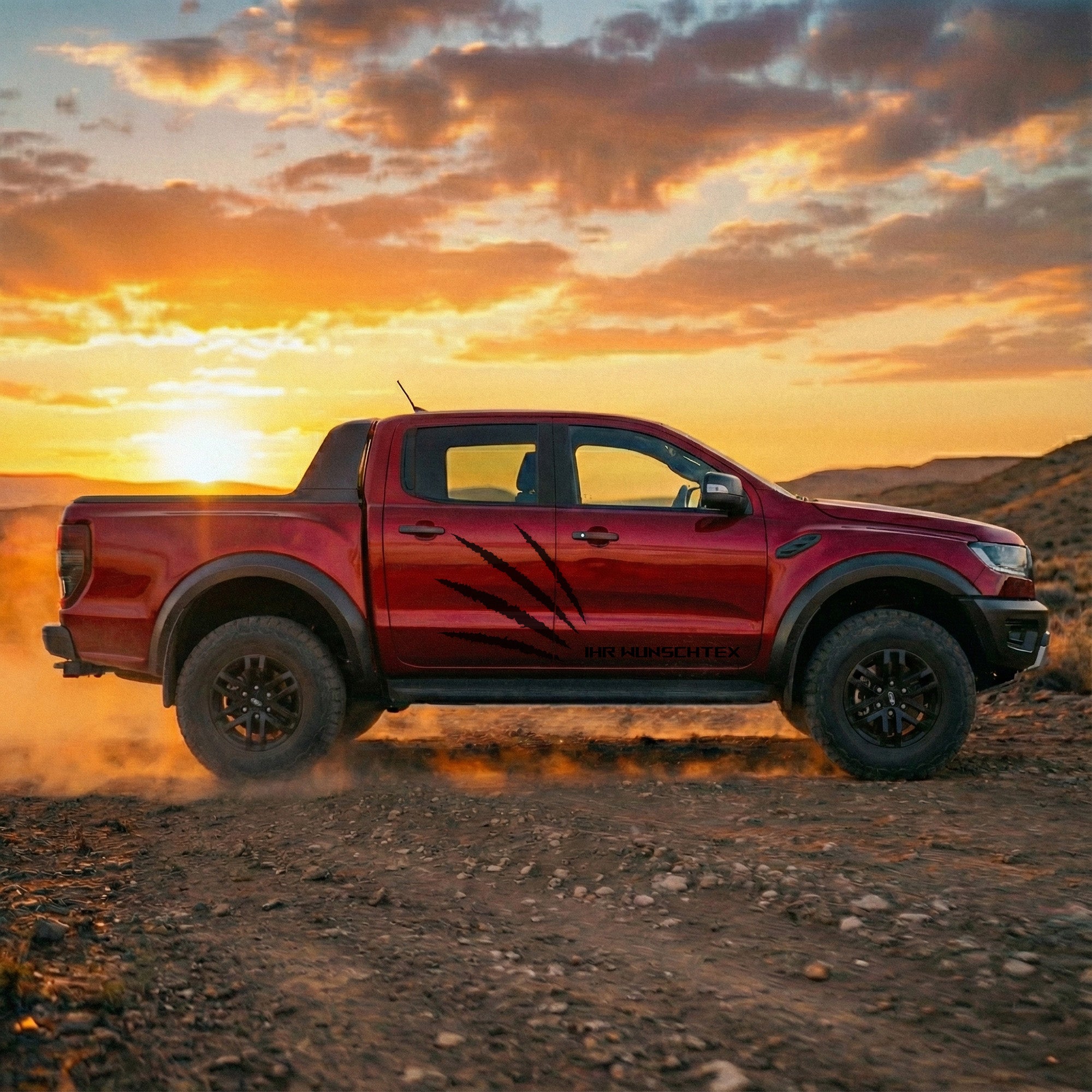 Pickup Offroad Seitenstreifen „Monster Kralle“ – Autoaufkleber für Ranger, Amarok, Hilux | Personalisiert