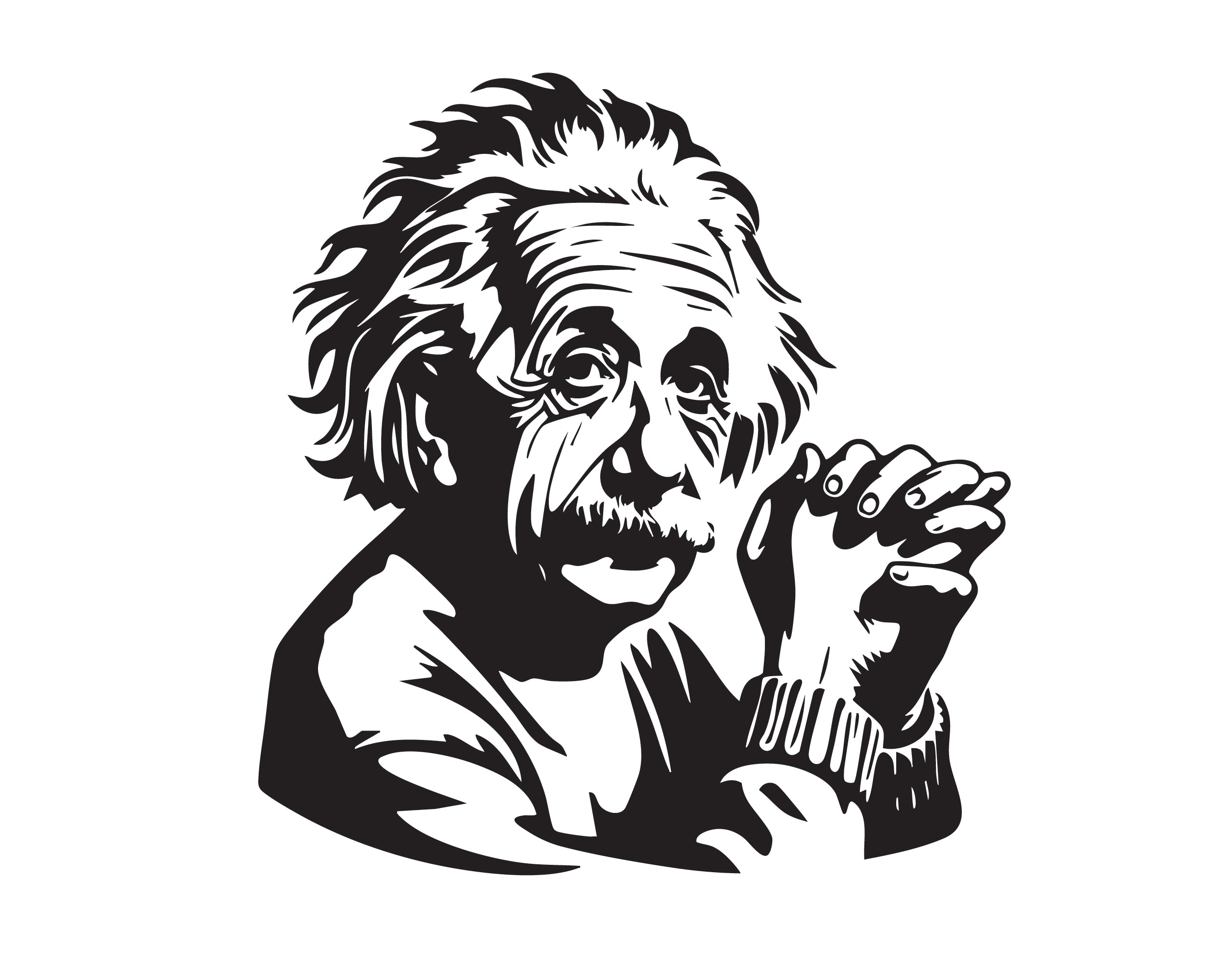 Albert Einstein Silhouette Wandtattoo – Vinyl Aufkleber für Wand, Auto & Laptop