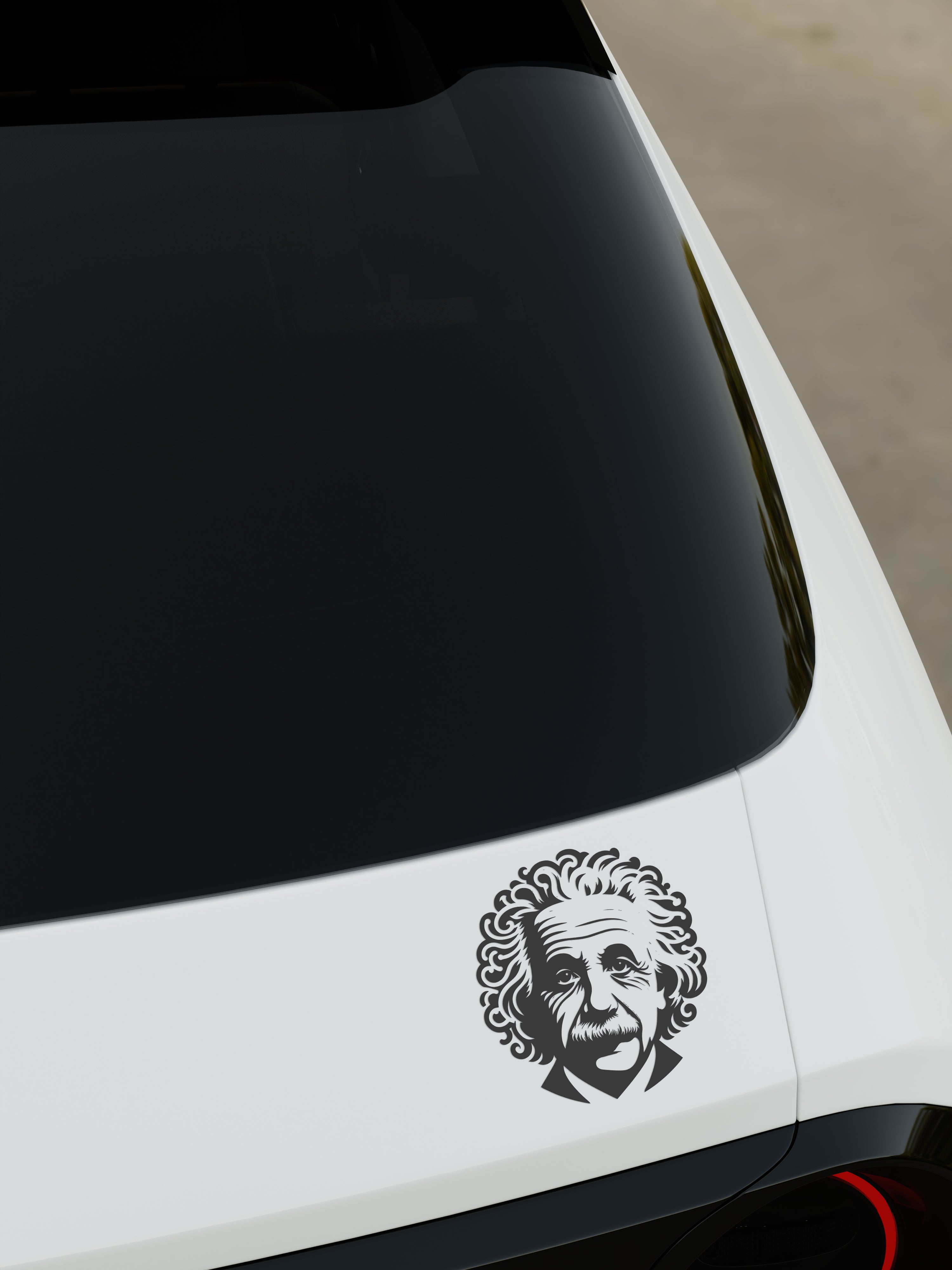 Albert Einstein Silhouette Wandtattoo & Auto Aufkleber – Hochwertiger Vinyl Sticker für Laptop, Büro & Wand
