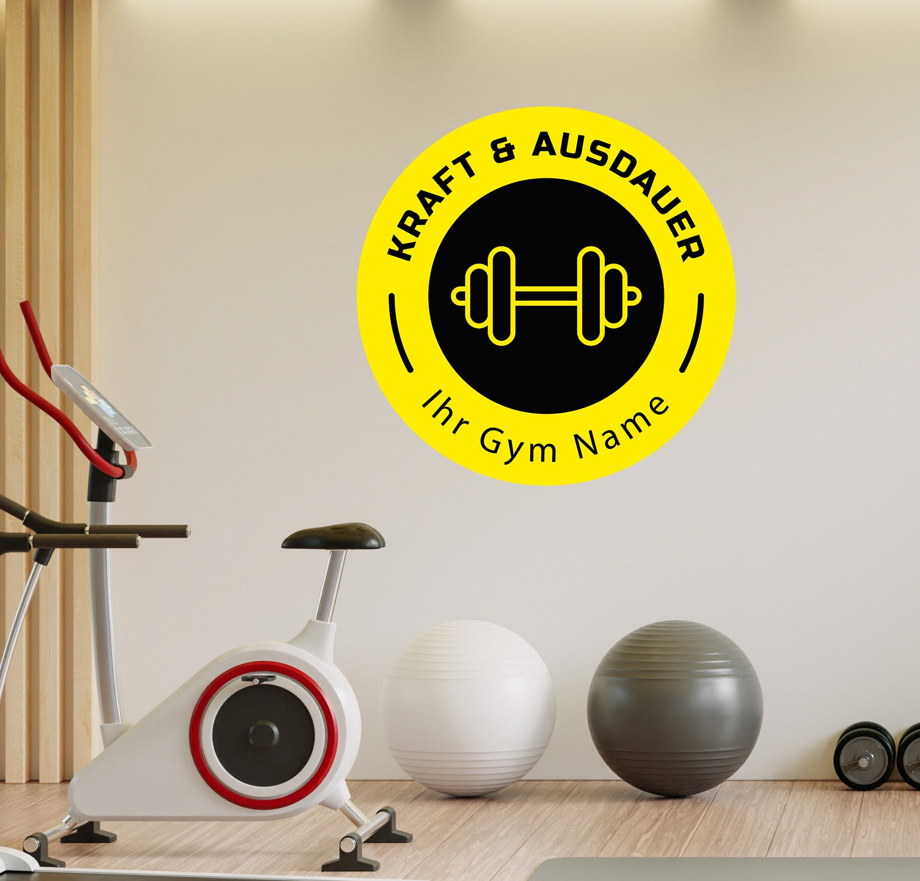Fitness Wandtattoo – Personalisiertes Gym Logo in 2 Farben | 4 Größen