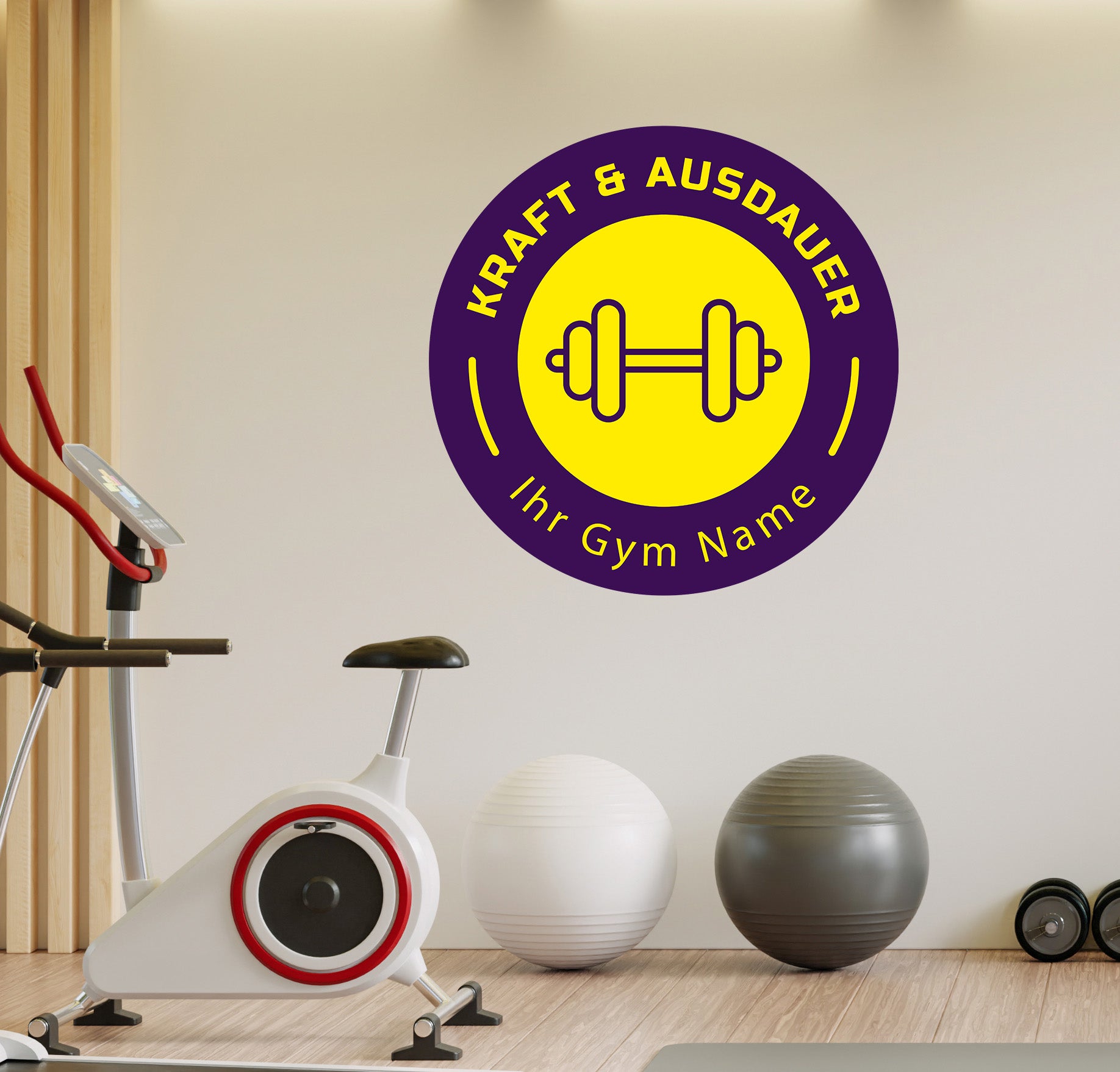 Fitness Wandtattoo – Personalisiertes Gym Logo in 2 Farben | 4 Größen