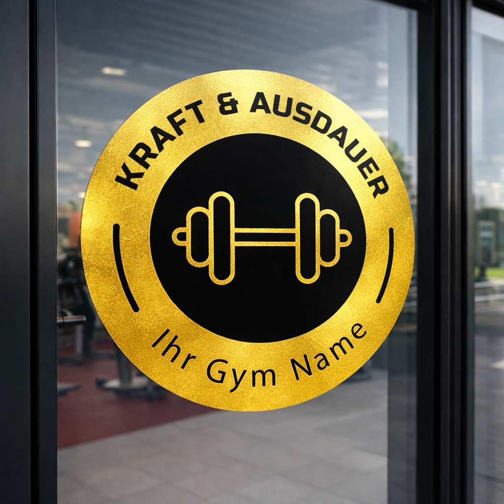 Fitness Wandtattoo – Personalisiertes Gym Logo in 2 Farben | 4 Größen