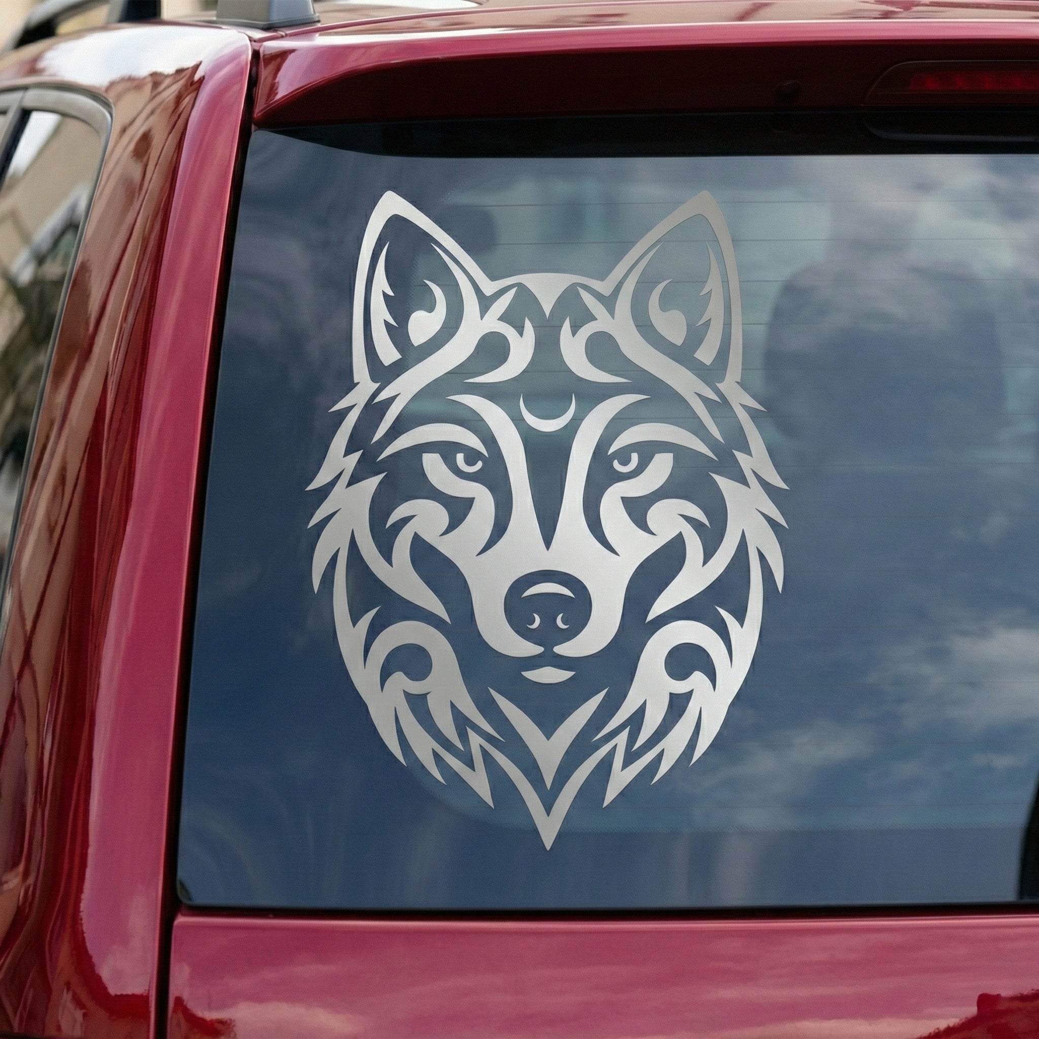 Wolf Head Vinyl Sticker – Premium Wolf Aufkleber for Car, Camper Van, Motorcycle, Laptop & Wall