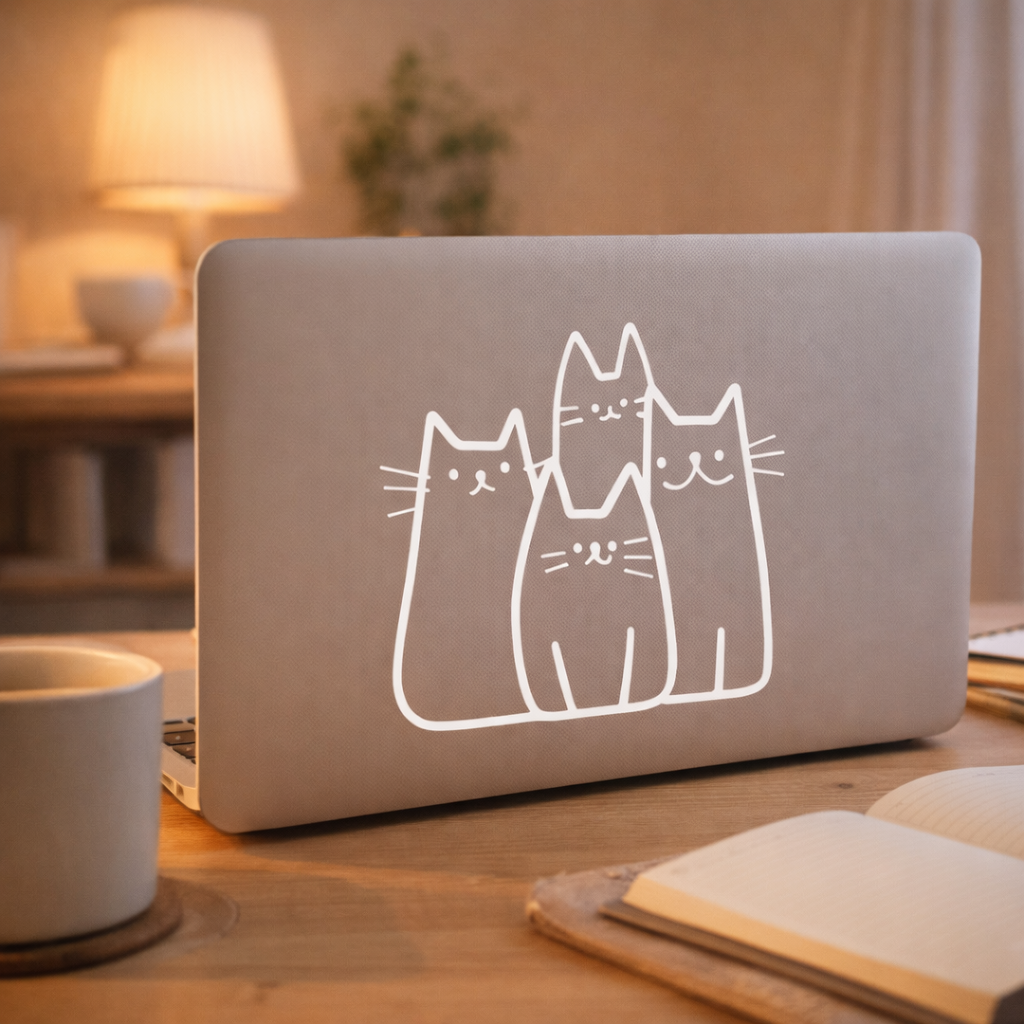 Minimalistisches Katzen Wandtattoo – optional personalisierbar