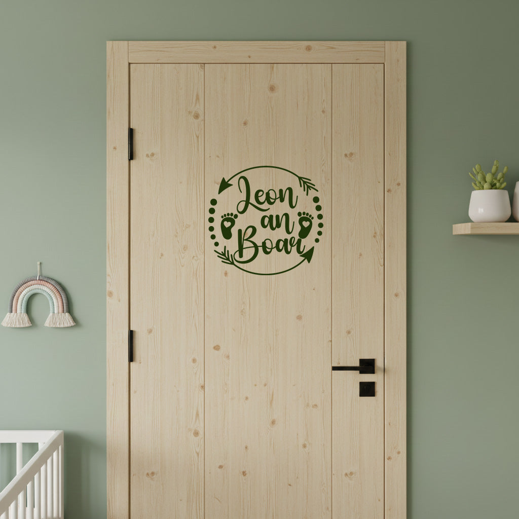 Baby an Bord Aufkleber – personalisiert | Boho Auto- & Wandtattoo mit Name