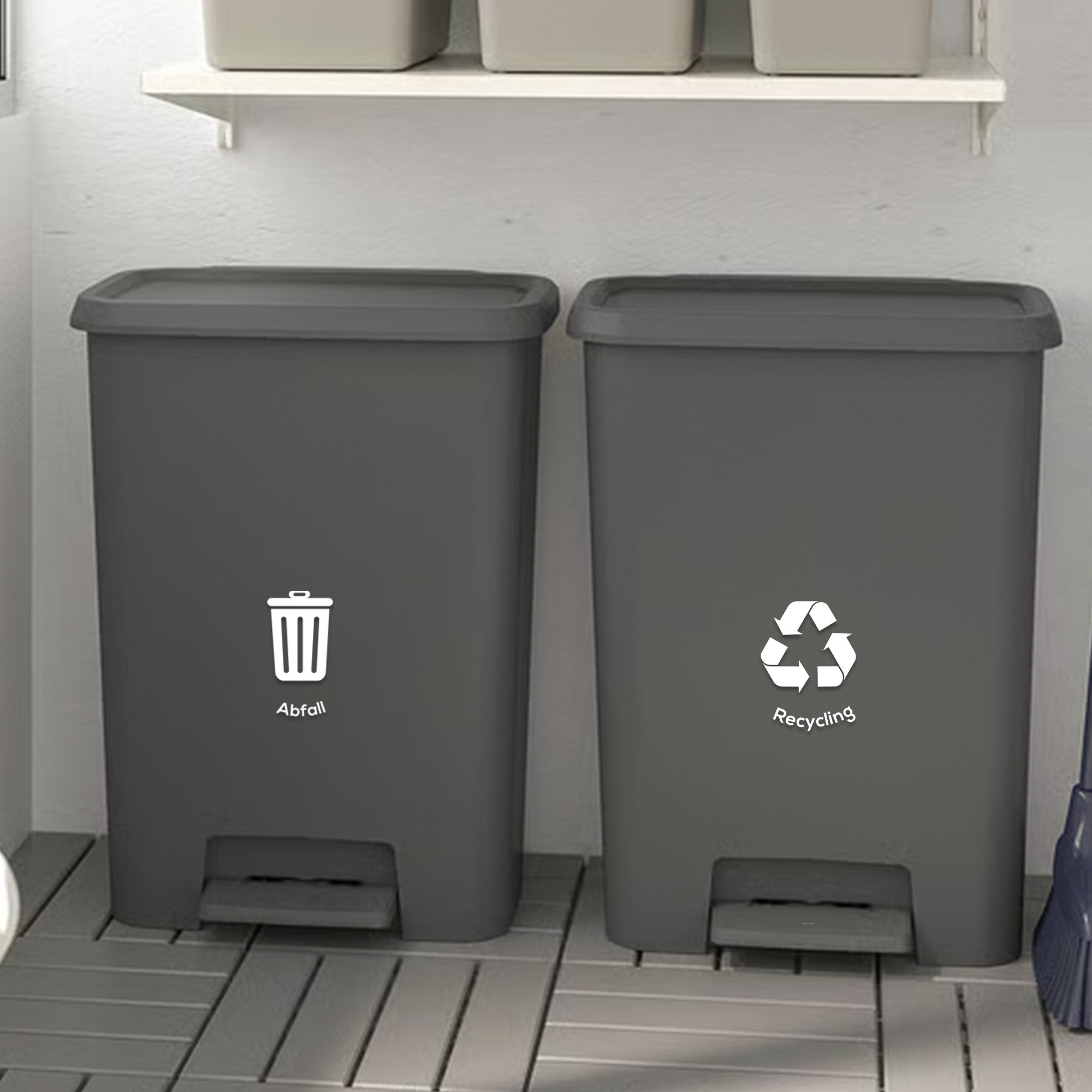 Mülltrennung Aufkleber Set Personalisiert – Stilvolle Sticker für Mülleimer, Recycling & Bio-Abfall