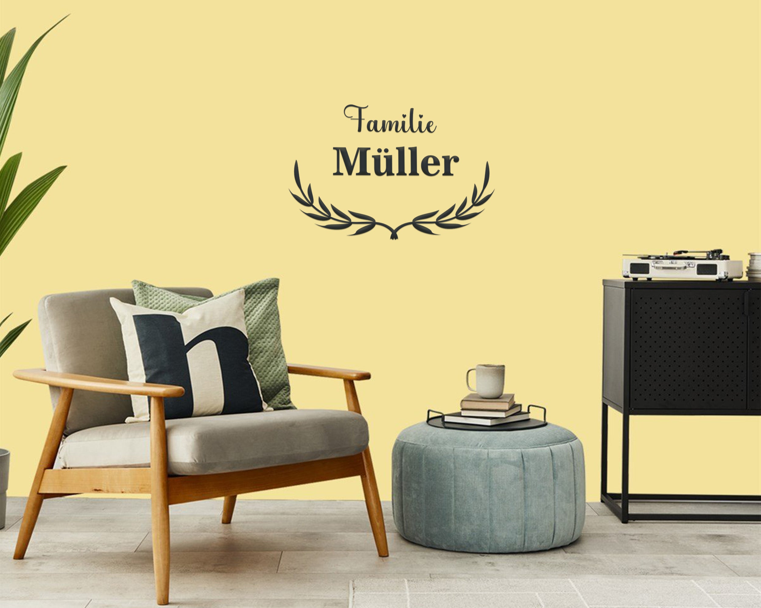 Personalisiertes Familien Namensschild als Vinyl Aufkleber – Briefkasten, Tür & Wand Deko mit Name