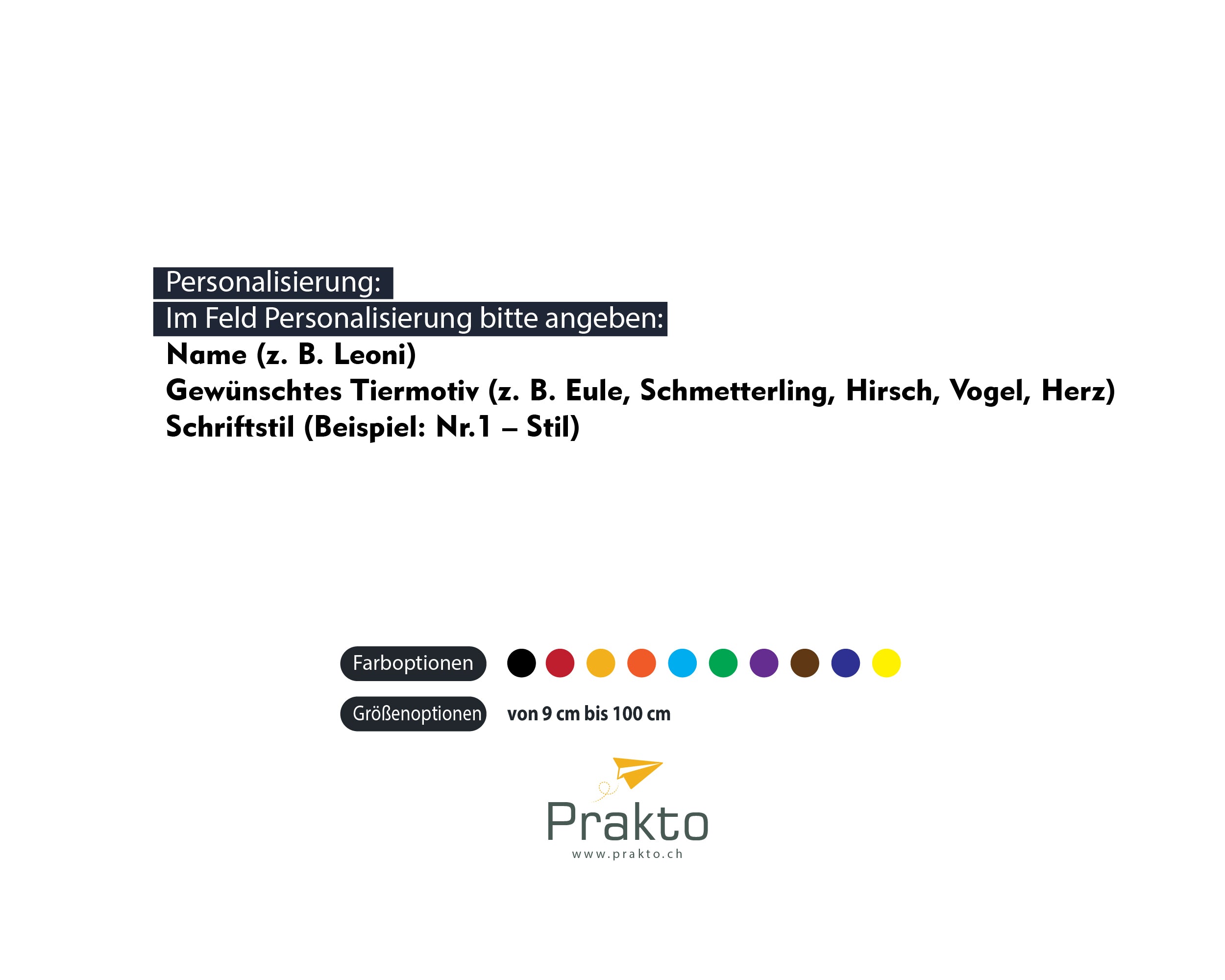 Personalisiertes Namensschild Kinderzimmer mit Tiermotiv – Name Aufkleber für Baby- & Kinderzimmer