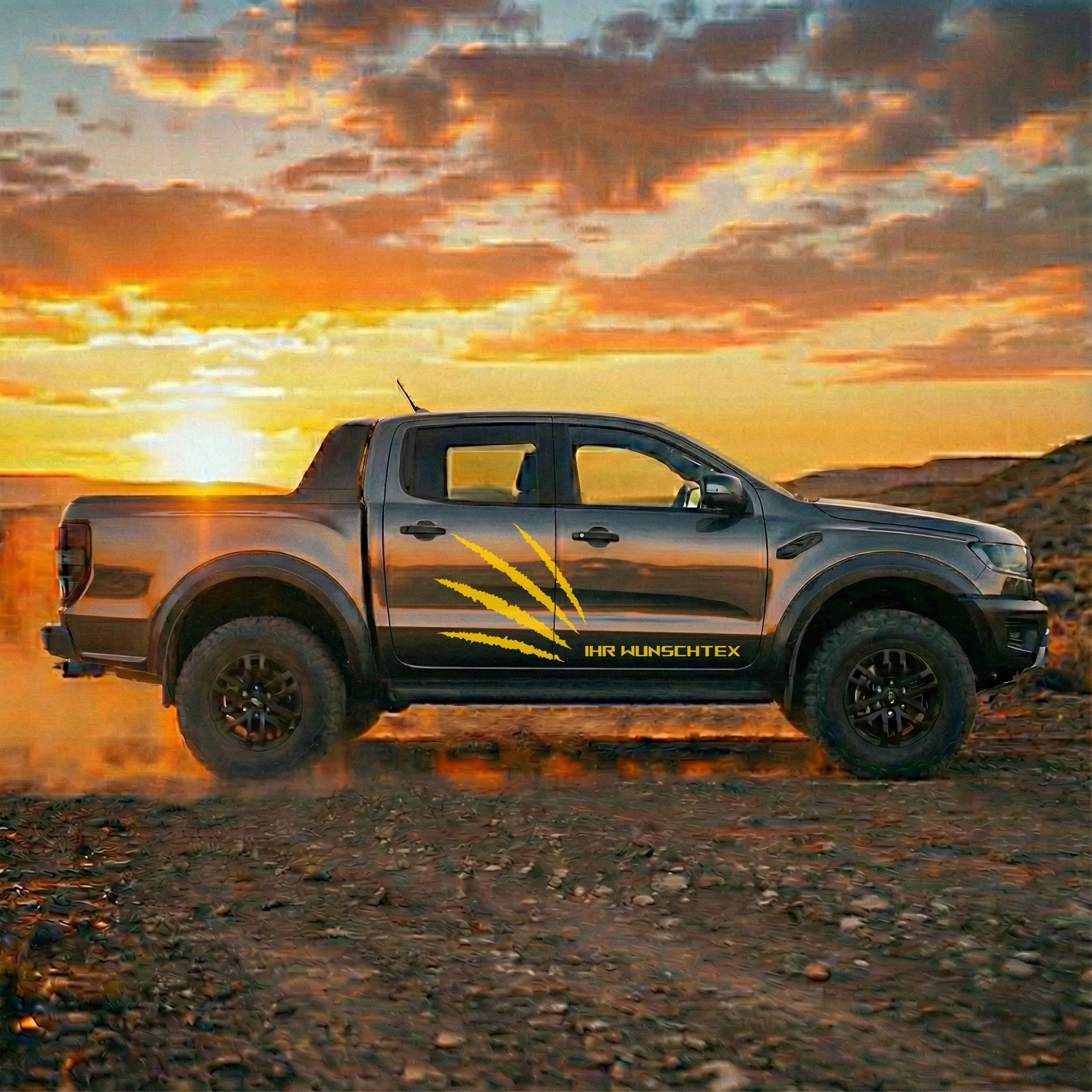 Pickup Offroad Seitenstreifen „Monster Kralle“ – Autoaufkleber für Ranger, Amarok, Hilux | Personalisiert