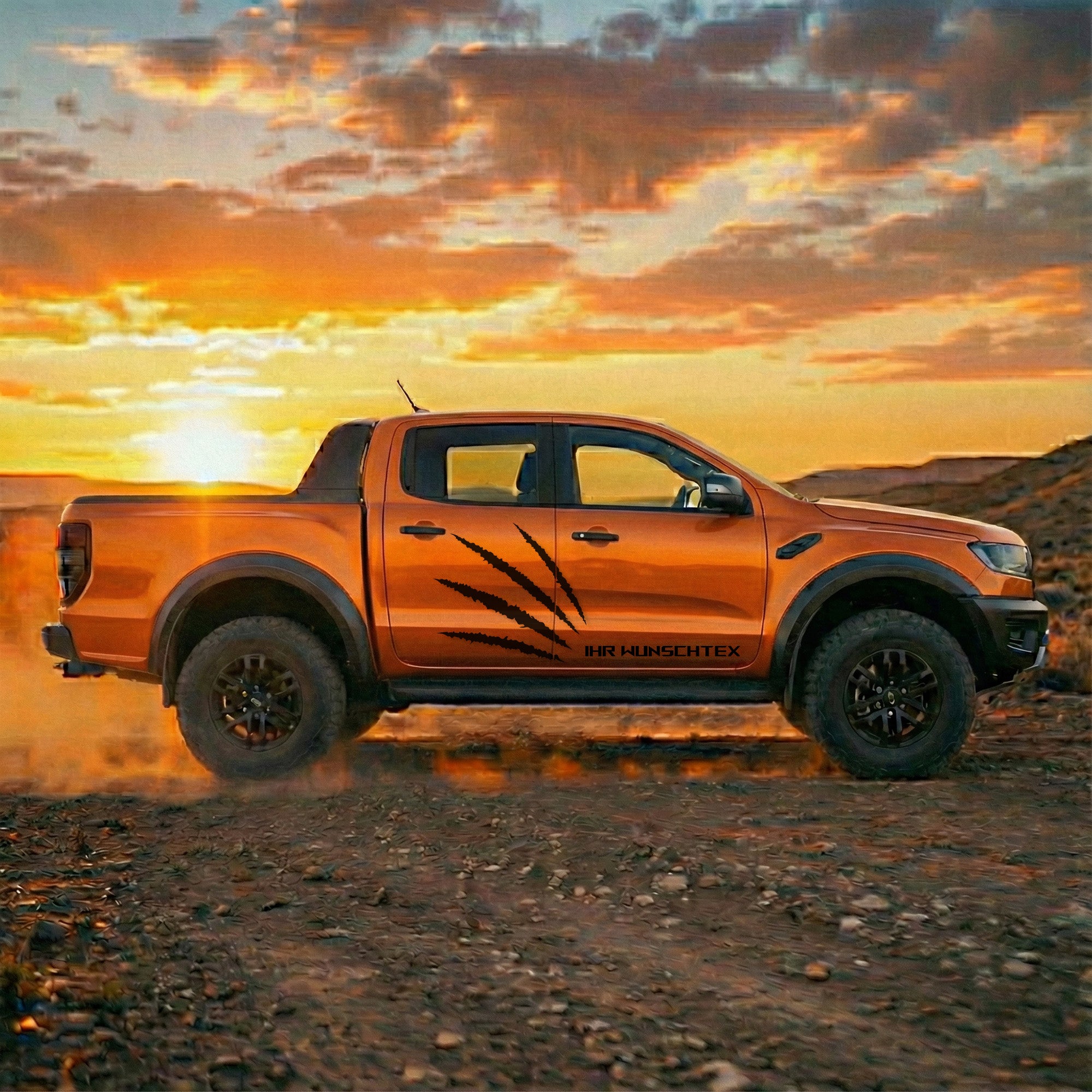 Pickup Offroad Seitenstreifen „Monster Kralle“ – Autoaufkleber für Ranger, Amarok, Hilux | Personalisiert