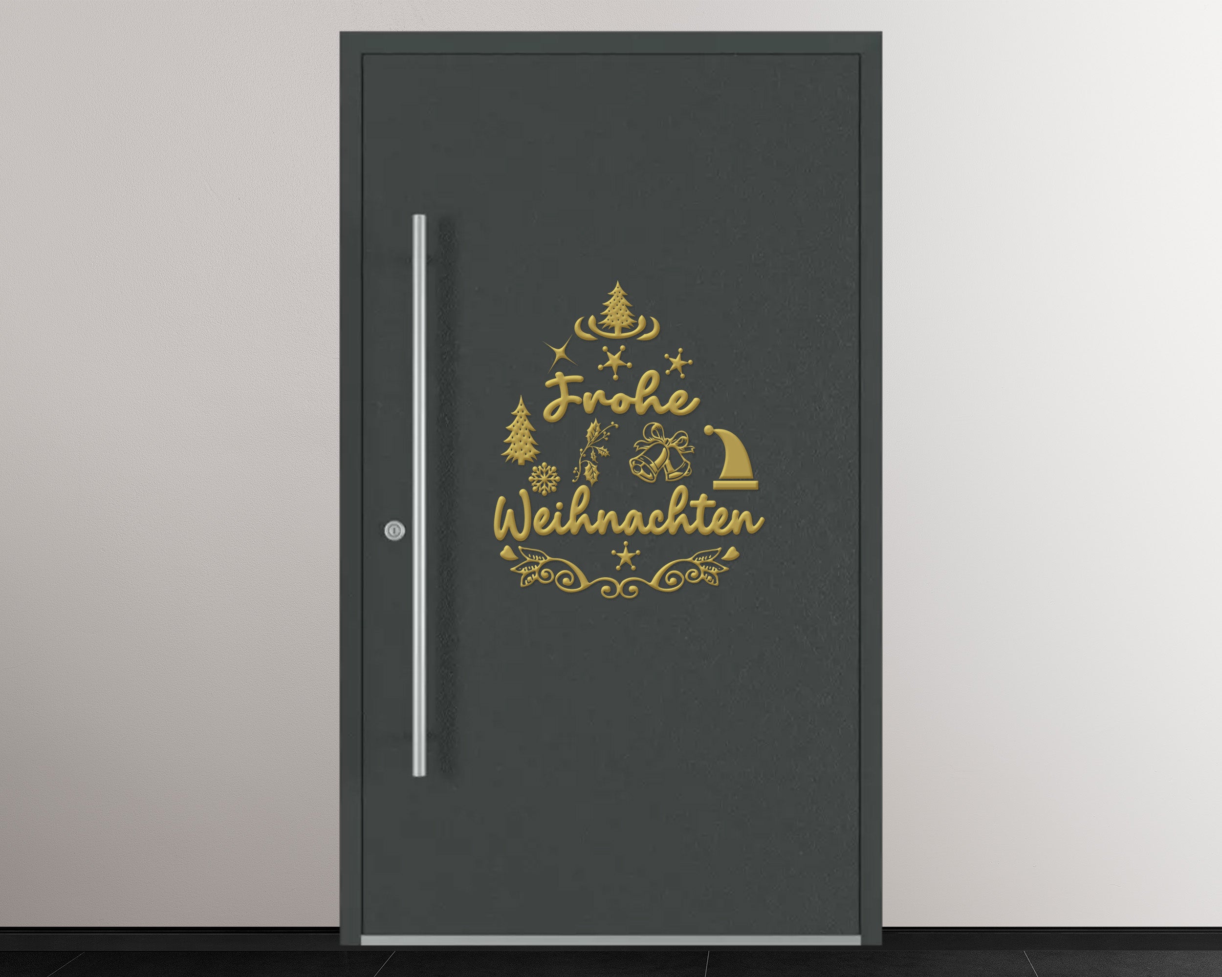 Frohe Weihnachten Wandtattoo – Weihnachtsdeko Vinyl Aufkleber für Tür, Wand & Fenster