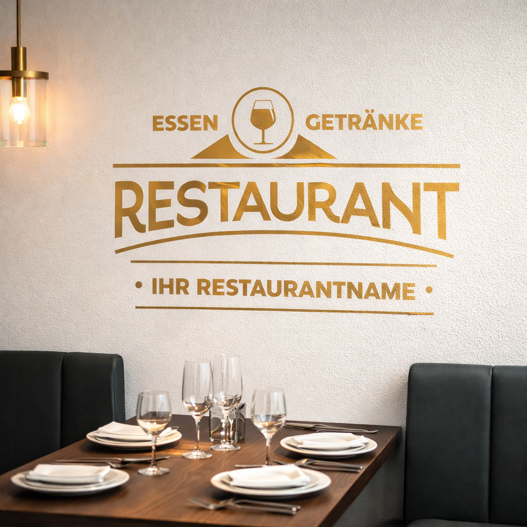 Personalisierte Restaurant Fahrzeugfolie – Premium Logo für Auto & Lieferwagen (20×48 bis 50×120 cm)