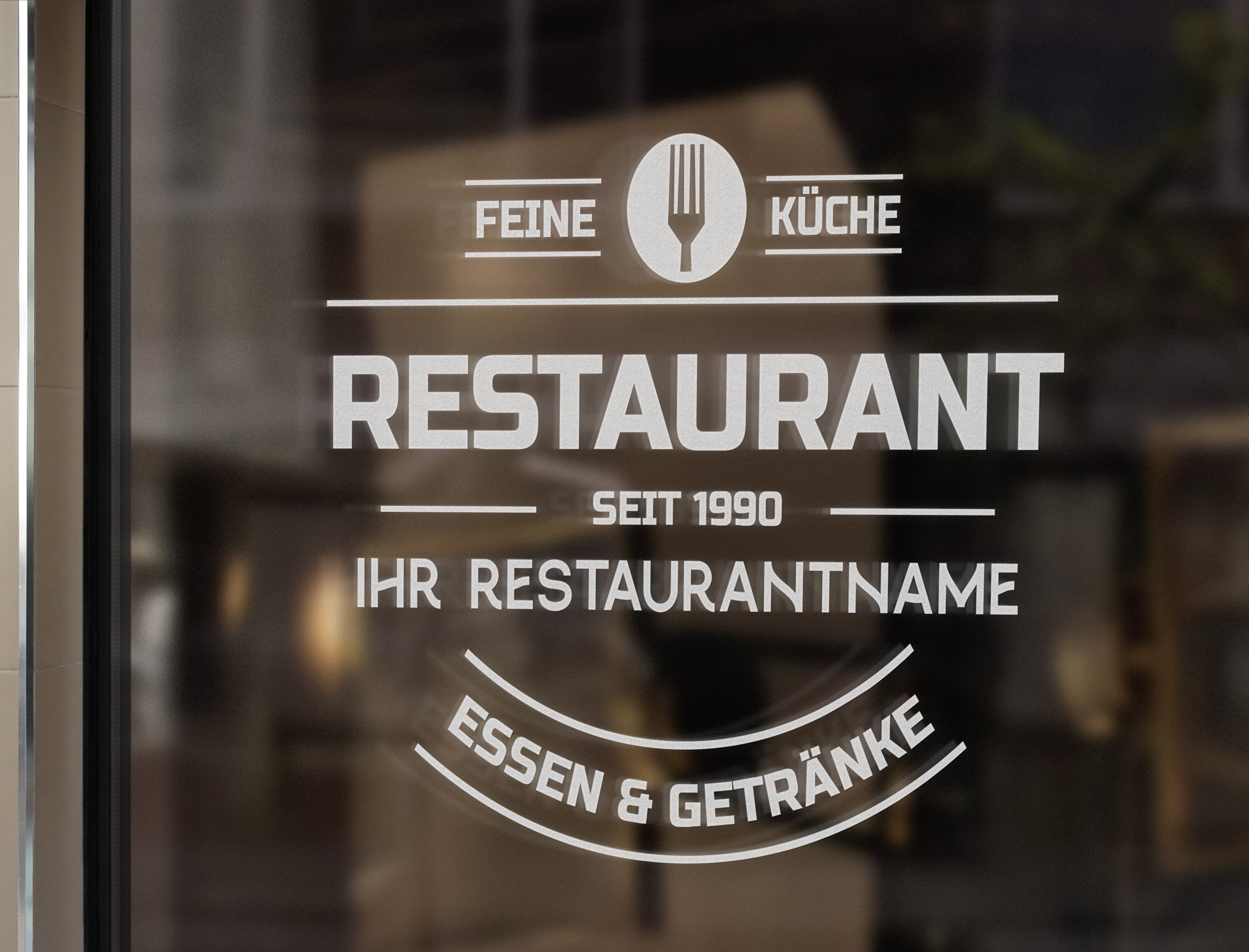 Personalisierte Restaurant Wandfolie – Premium Logo für Wand, Glas & Fahrzeug (30×40 bis 60×80 cm)