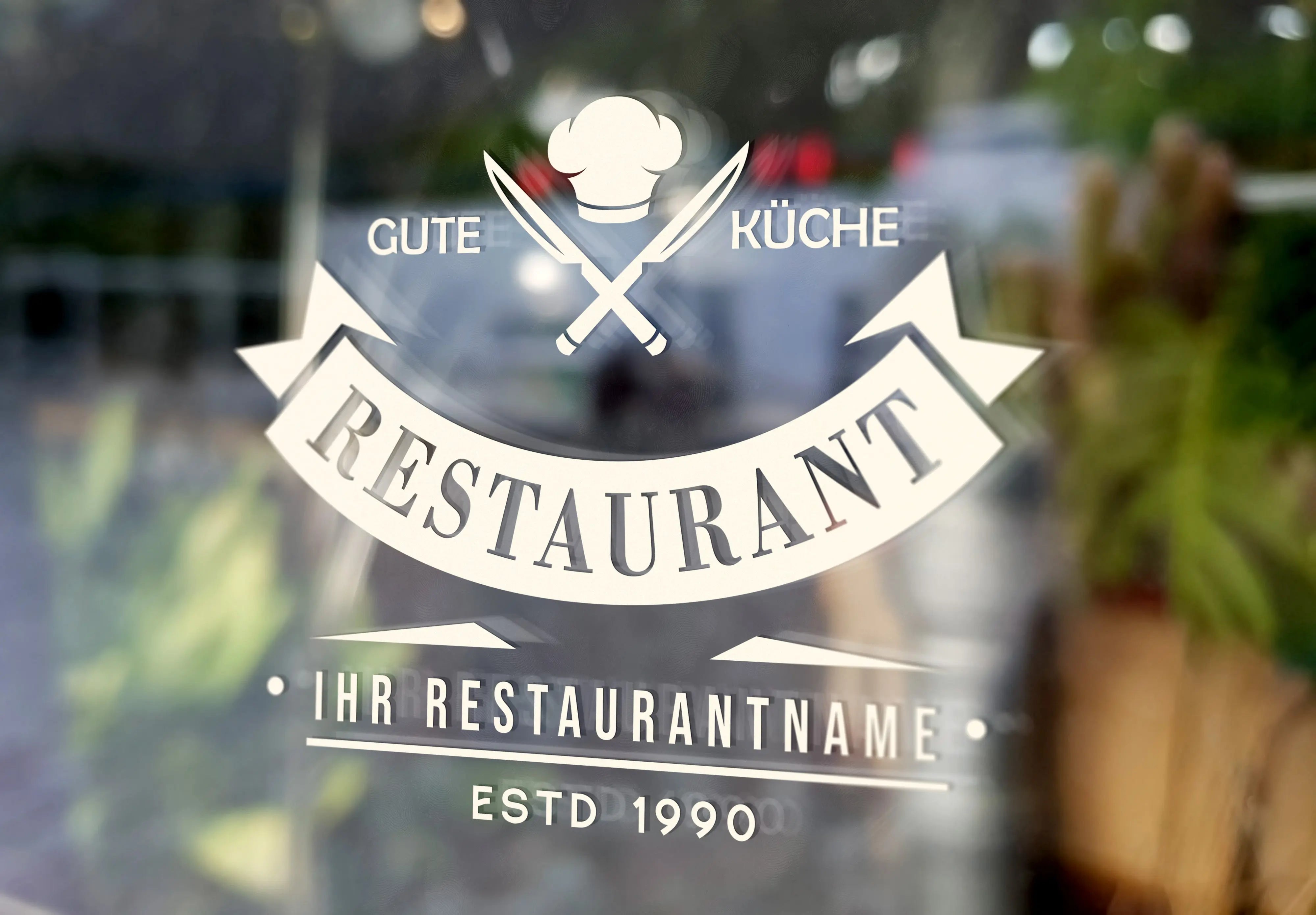 Restaurant Logo Wandfolie – 35–40 × 60–80 cm | Prakto.ch Prakto