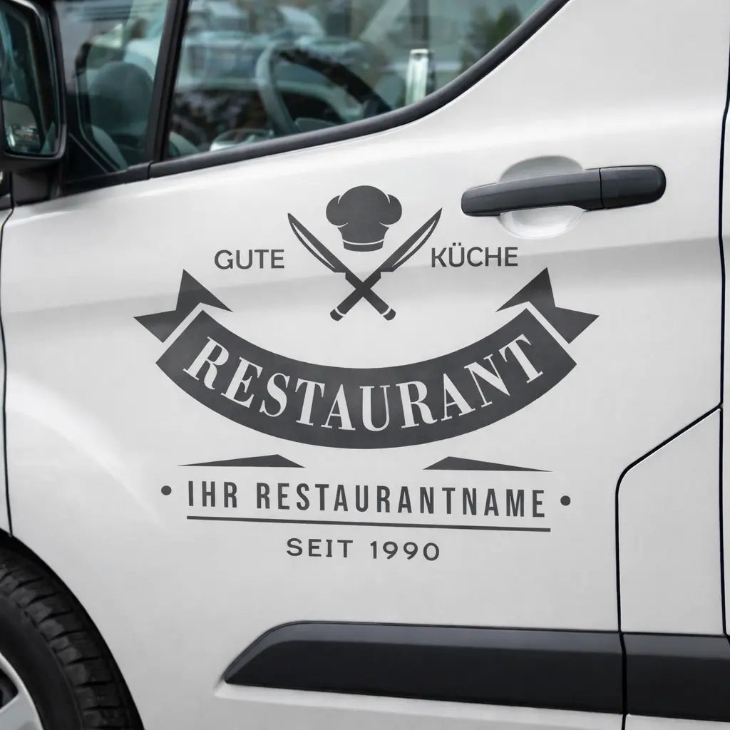 Restaurant Logo Wandfolie – 35–40 × 60–80 cm | Prakto.ch Prakto