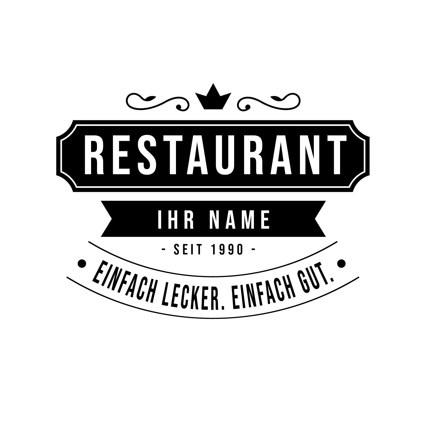 Personalisierte Restaurant Wandfolie – Premium Logo für Wand & Glas (30×50 bis 60×95 cm) Prakto