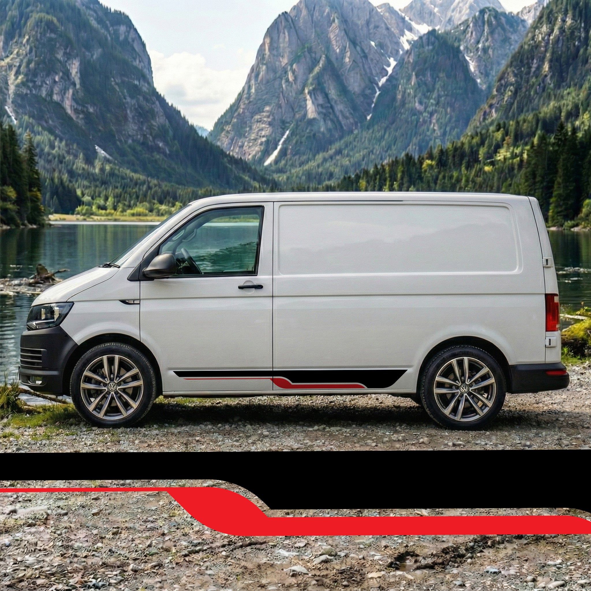 Camper Van Untere Seitenstreifen Folien Set – Premium Vinyl für T5 T6 T6.1