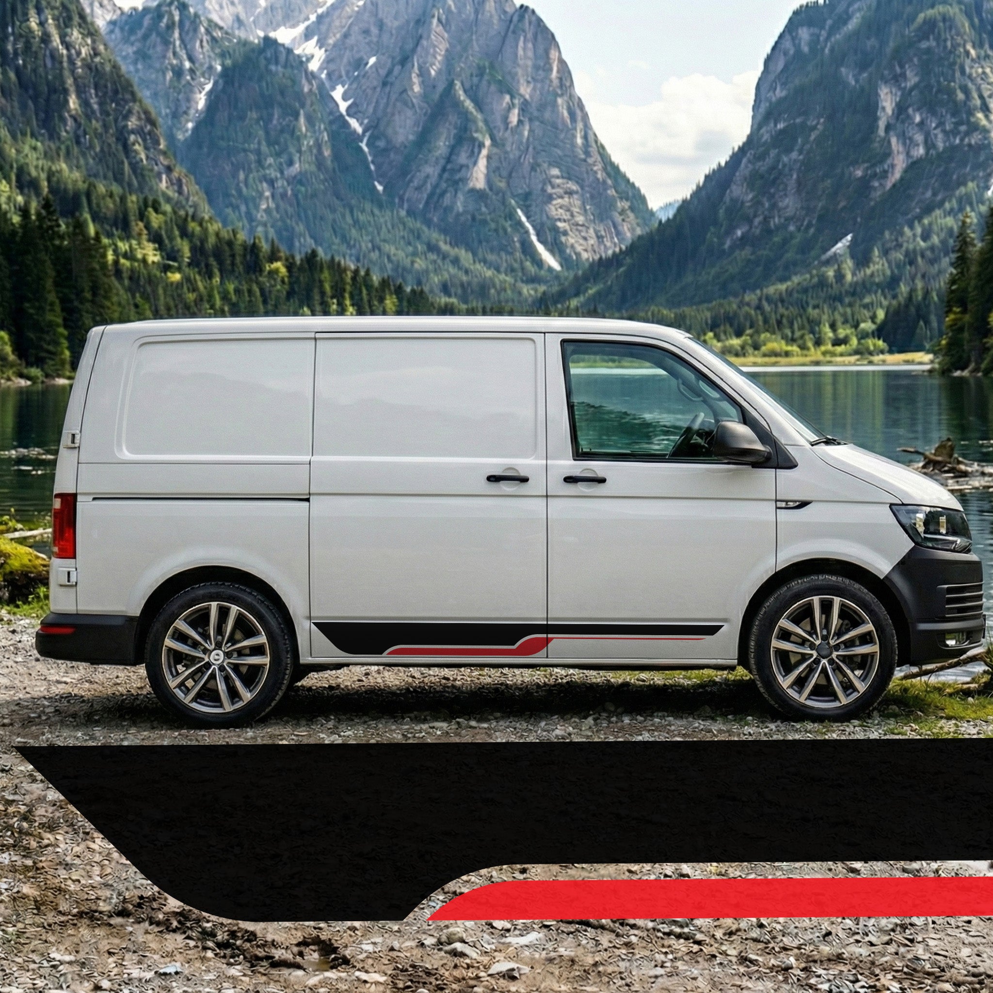 Camper Van Untere Seitenstreifen Folien Set – Premium Vinyl für T5 T6 T6.1